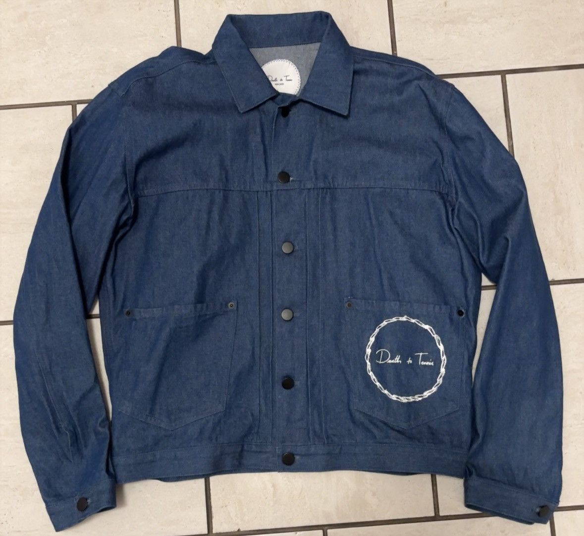 Vintage Embroidered Logo Denim Jacket Size US S / EU 44-46 / 1 - 1 Thumbnail