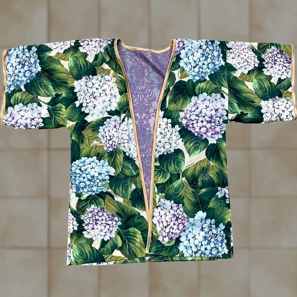 Dolce & Gabbana Dolce & Gabbana Hortensia Silk Lace Lined Kimono Jacket Rare Women's 38 Size XS / US 0-2 / IT 36-38 - 1 Thumbnail