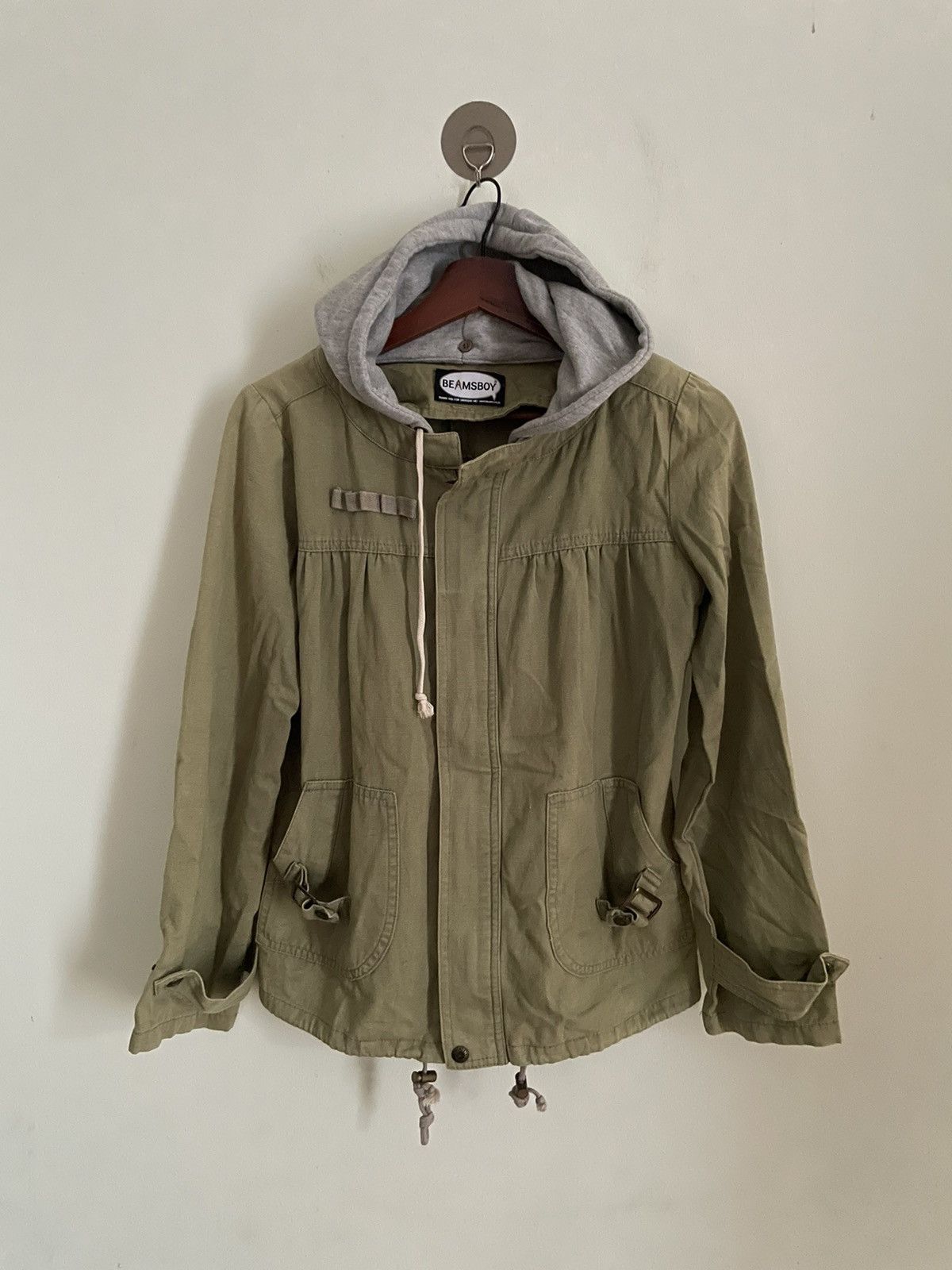 image of Beams Plus x Vintage Beams Boy Hoodie Military Jacket in Brown, Women's