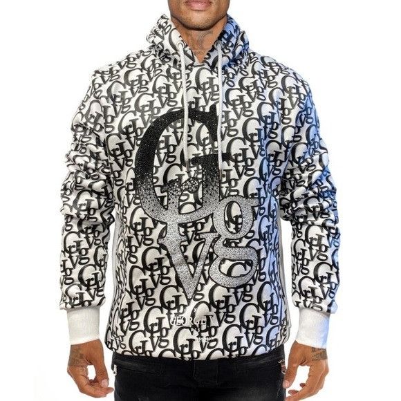 Designer Large Men’s Black White Sweater Hoodie George V Designer Bra Size US L / EU 52-54 / 3 - 1 Preview