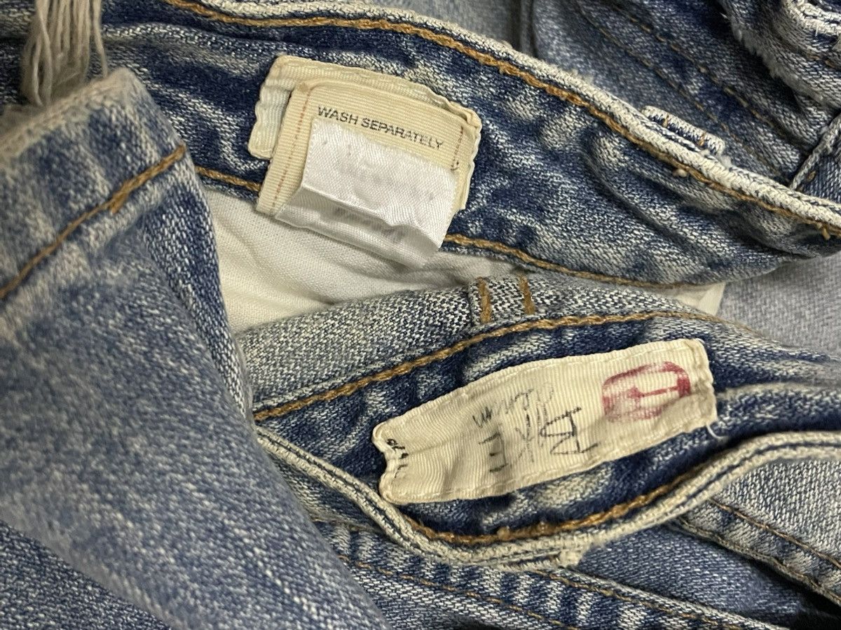 Japanese Brand Vintage 90s Japan Designer Bike Denim Distressed Flared Icon Size US 29 - 15 Thumbnail