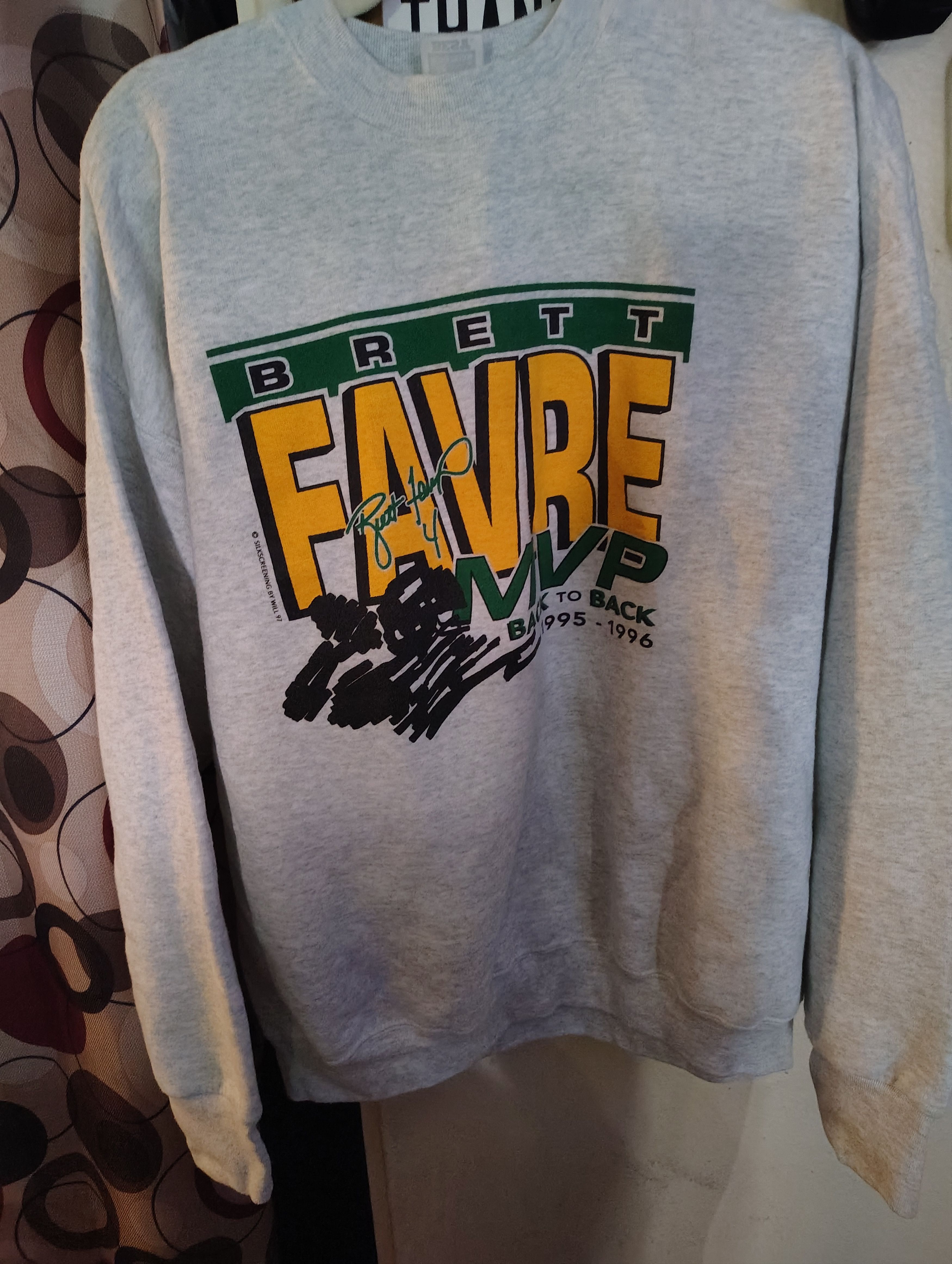 Fruit Of The Loom vintage Green Bay Packers Brett Favre MVP sweatshirt Size US XL / EU 56 / 4 - 1 Thumbnail