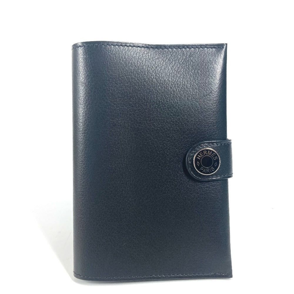 Hermes Hermes Rms Logo Passport Cover Stationery Case Leather Unisex Black Size ONE SIZE - 1 Thumbnail