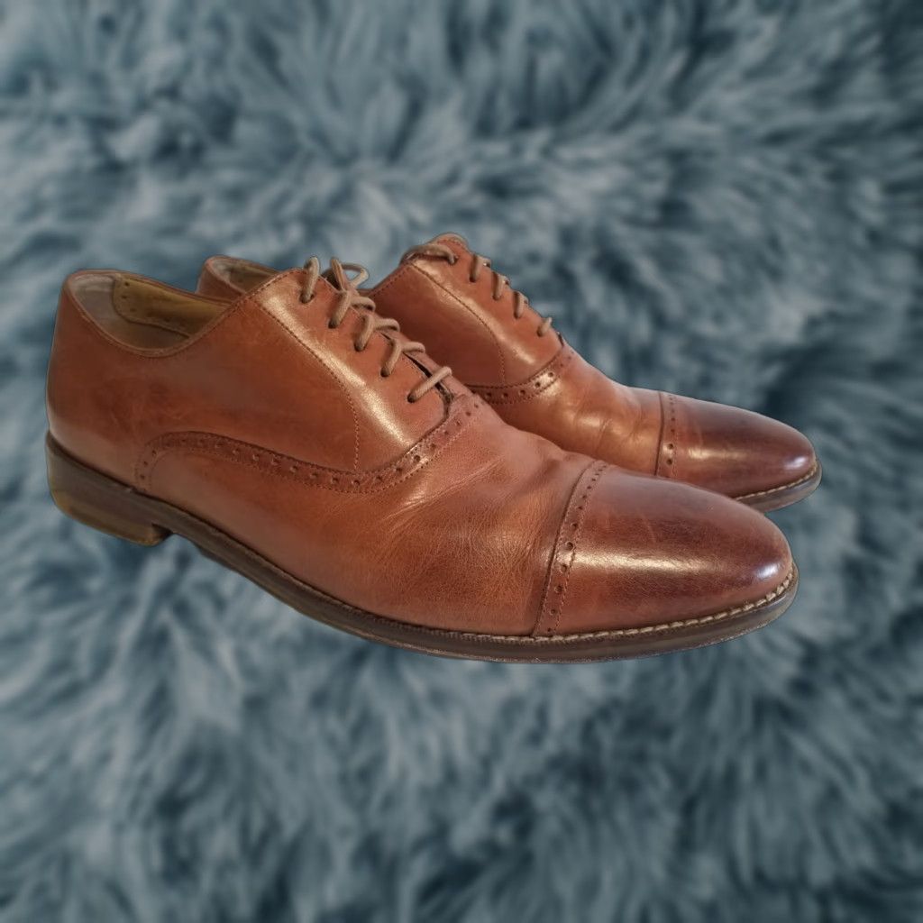 Cole Haan Cole Haan Oxford Dress Shoes Cap Toe Leather Brown 10.5 US Mens Shoes Size ONE SIZE - 1 Thumbnail