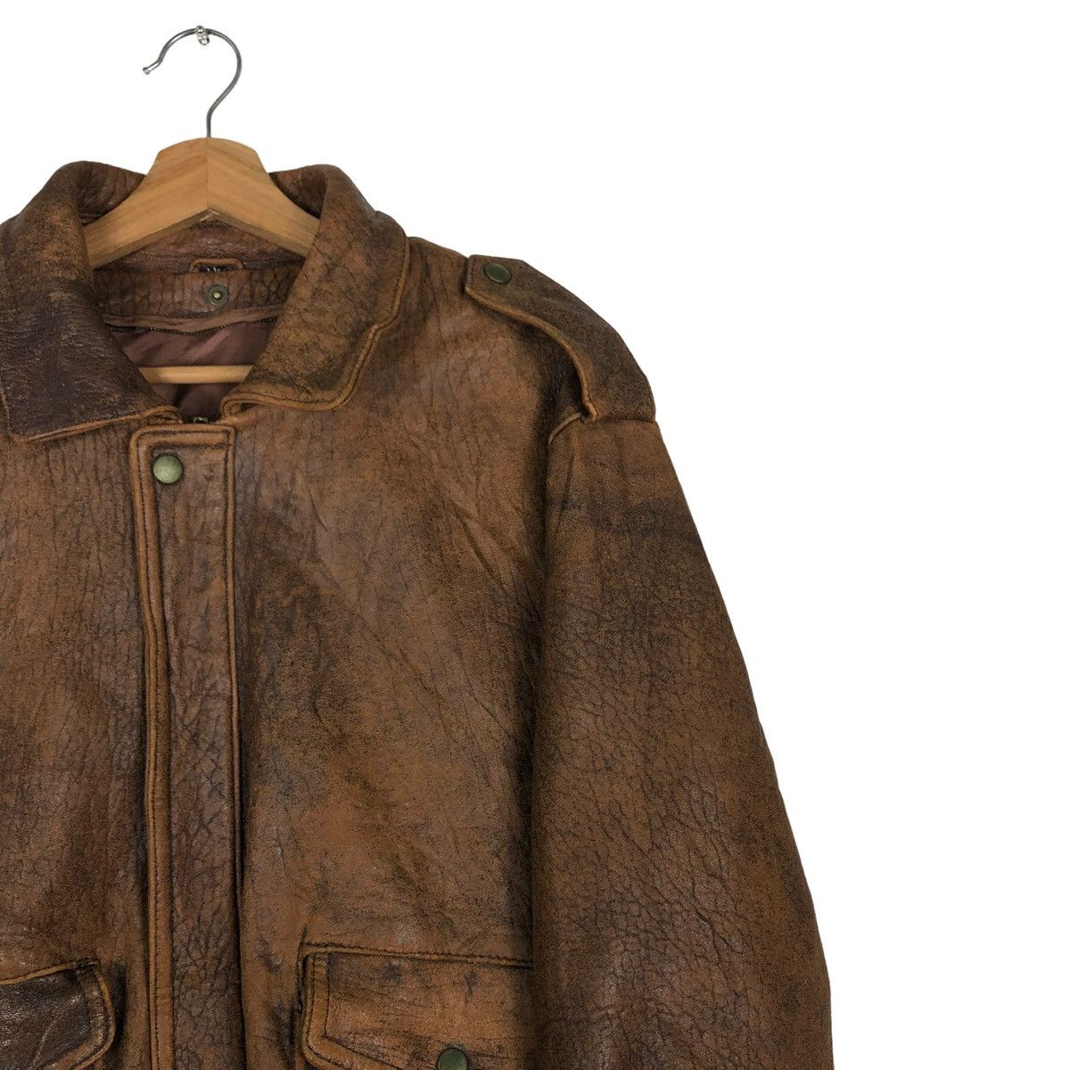 Japanese Brand 🔥VINTAGE FLY GENUINE LEATHER JACKET JAPAN ISSEY MIYAKE Size US L / EU 52-54 / 3 - 4 Thumbnail