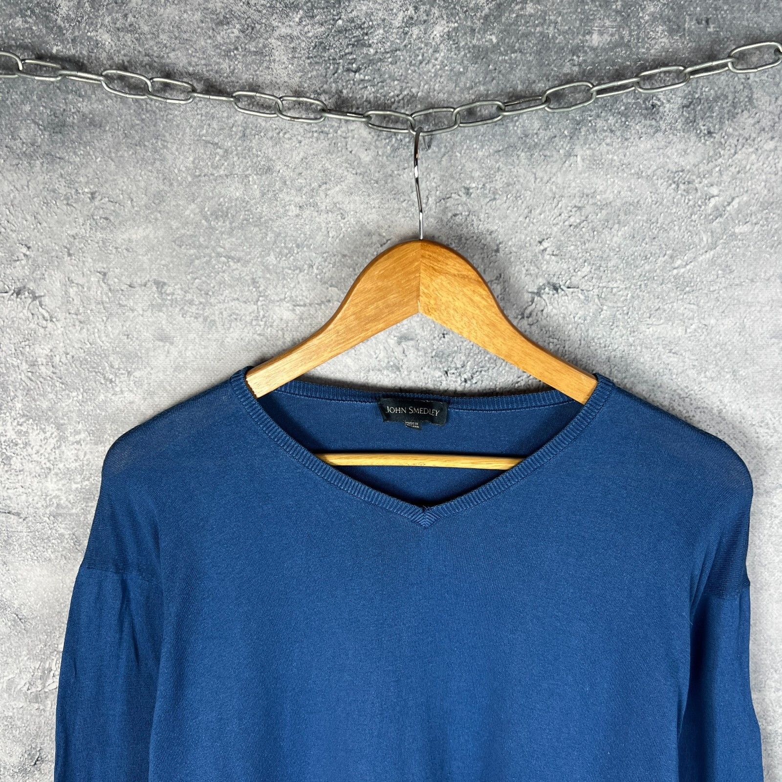John Smedley John Smedley Sweater Men's V-Neck Size XL Blue Long Sleeve ` Size US XL / EU 56 / 4 - 2 Thumbnail