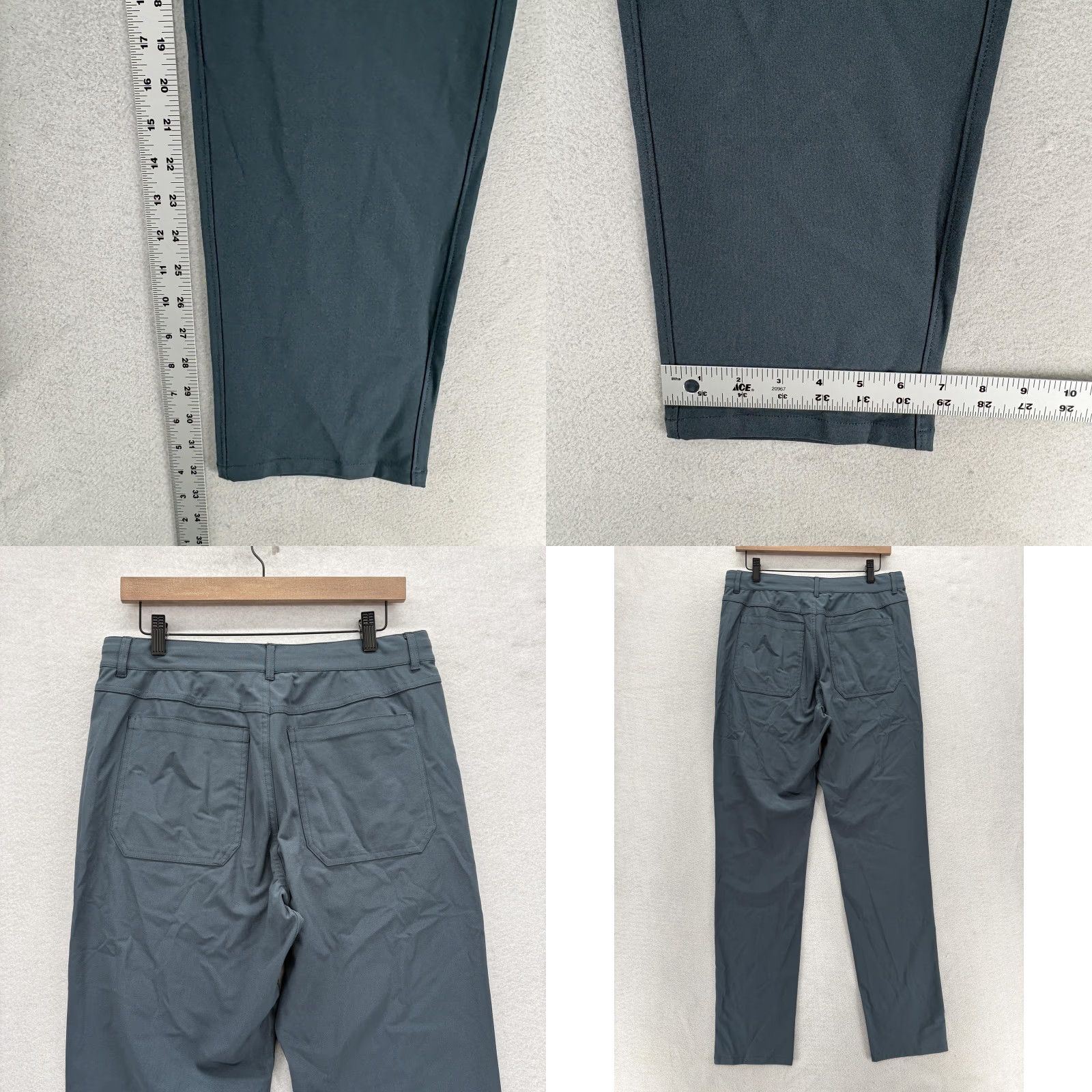 Vintage AHA Selected Kinetic All Day 6 Pocket Pant Mens M Iron Blue Khakis 100% Polyester Stretch Pockets Casual Activewear Size US 31 - 8 Thumbnail