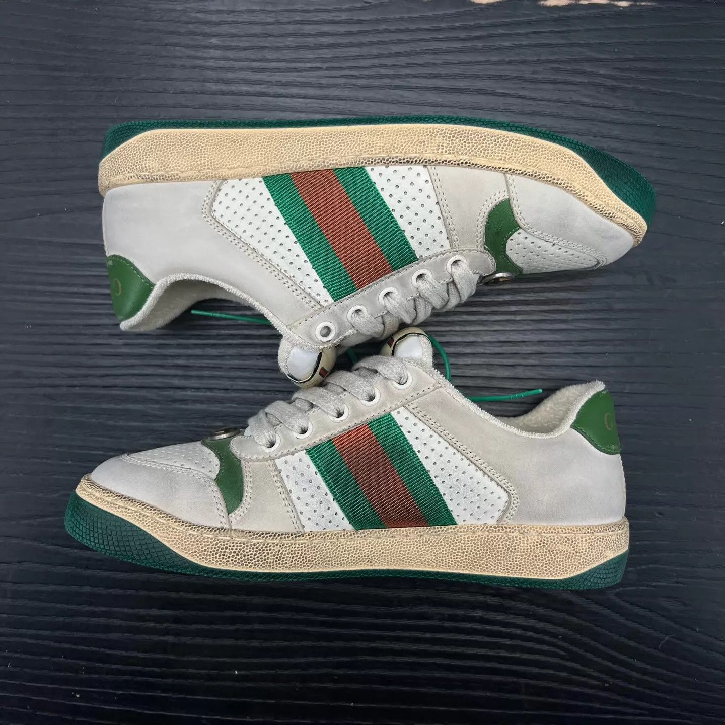 Gucci Gucci Gray Green No Logo Distressed Sneaker 1x 36 Women's Size US 5.5 / IT 35.5 - 5 Thumbnail