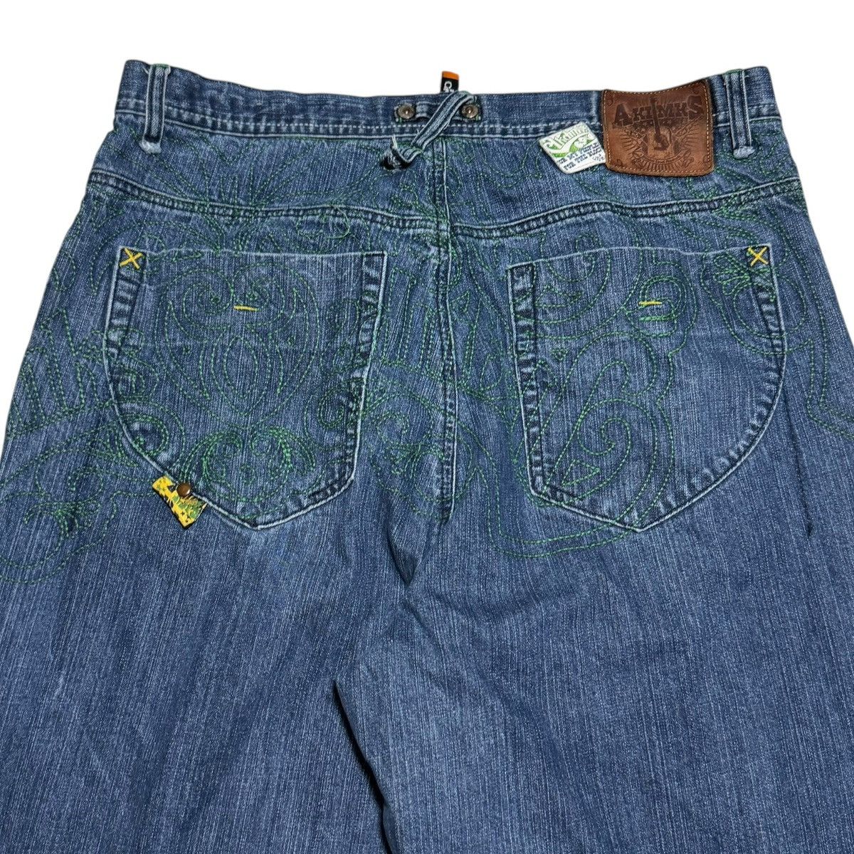 Akademiks Akademiks Baggy Green Embroidered Y2K Jeans Men’s 36x31.5 Size US 36 / EU 52 - 4 Thumbnail