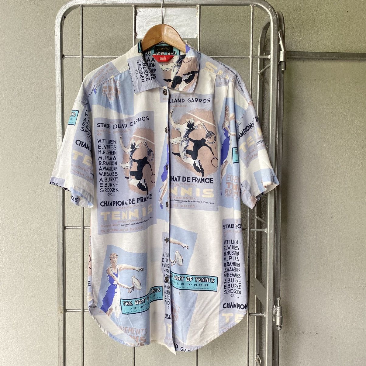 Japanese Brand Jose Allen Coquille Tennis Print Shirt Size US L / EU 52-54 / 3 - 1 Thumbnail