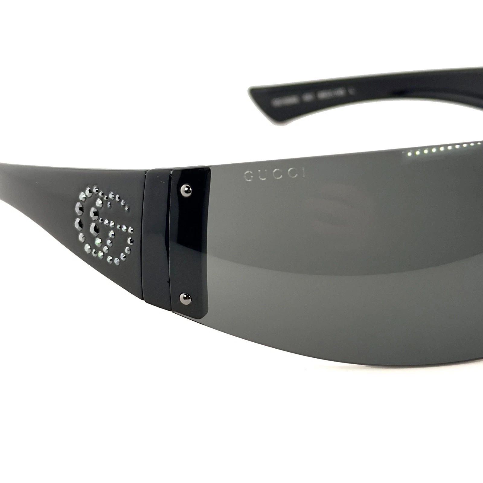 Gucci GUCCI GG1958S Black Narrow Wrap 1958 Logo Sunglass 001 Size ONE SIZE - 8 Thumbnail