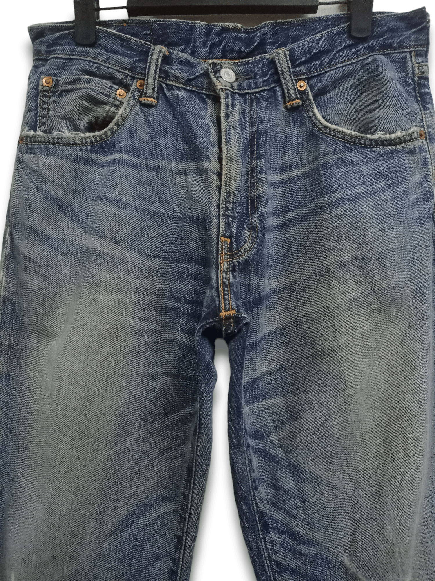 Levi's × Levi's Vintage Clothing Vintage LEVIS 503 Blue Wash Distressed Loose Jeans 31x30 Size US 31 - 4 Thumbnail