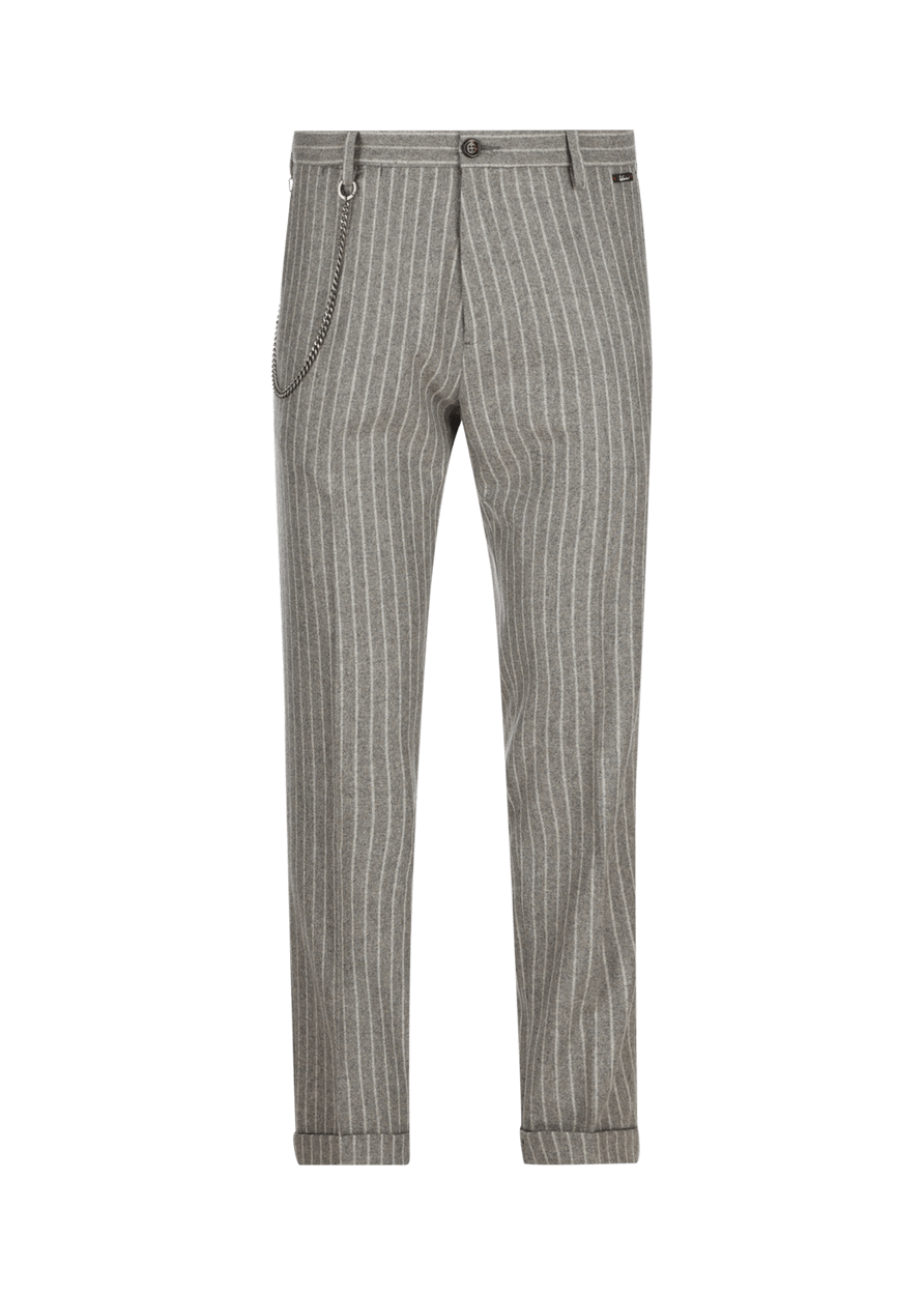 Designer LUIS TRENKER VIRGIN WOOL TROUSERS WITH PINSTRIPE LUBRUNEU Size US 32 / EU 48 - 3 Thumbnail