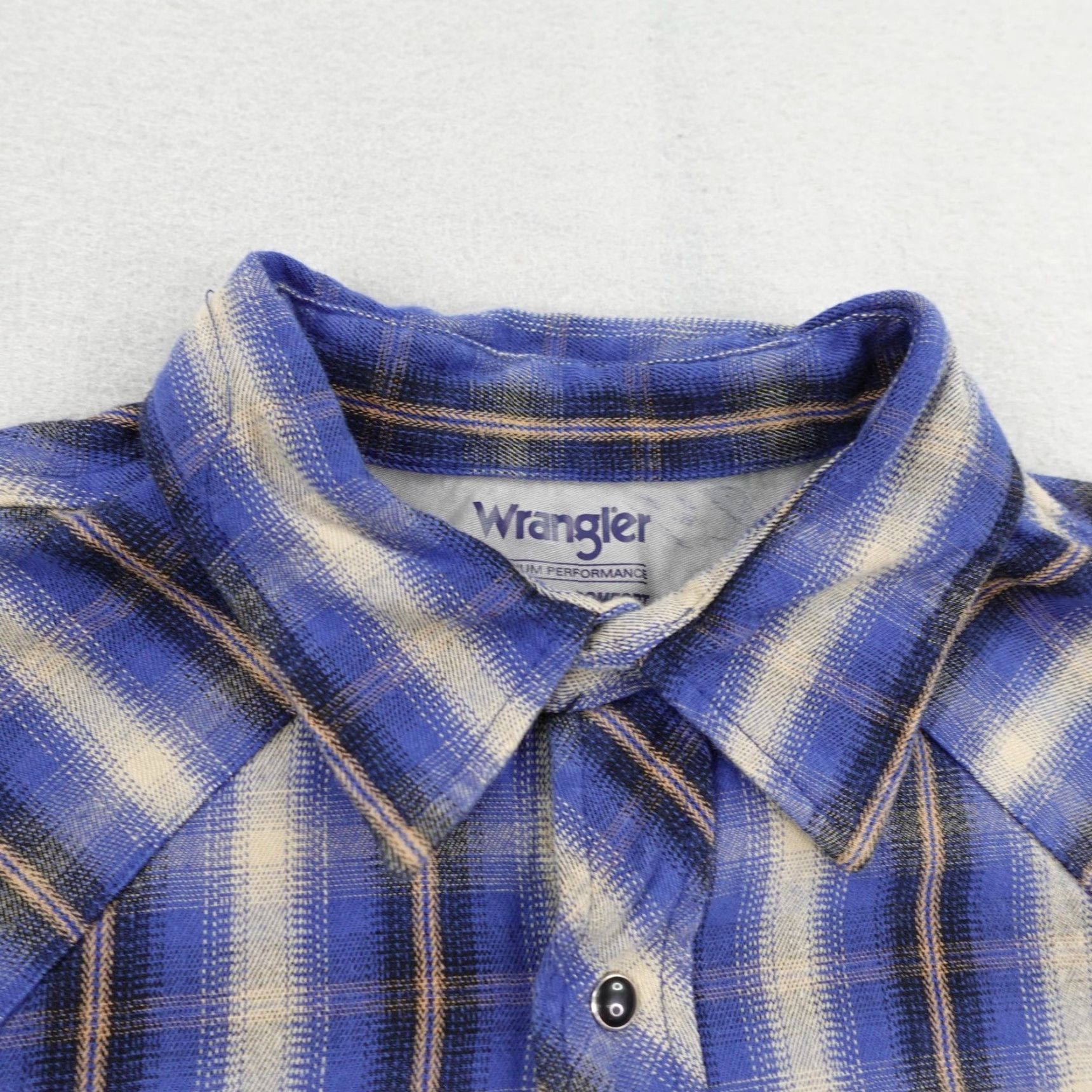 Wrangler Wrangler Shirt Mens XL Tall Blue Plaid Western Pearl Snap Advanced Comfort Twill Size US XL / EU 56 / 4 - 2 Thumbnail