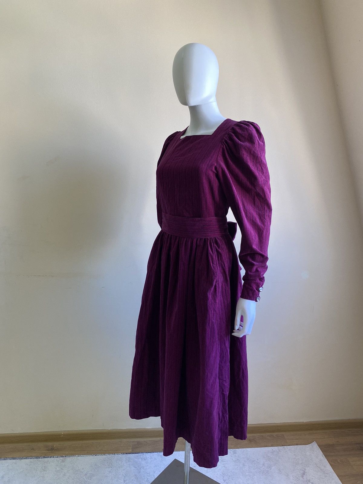 Laura Ashley Vintage 80s Laura Ashley Pink/Purple Belted Midi Dress Size M / US 6-8 / IT 42-44 - 10 Thumbnail
