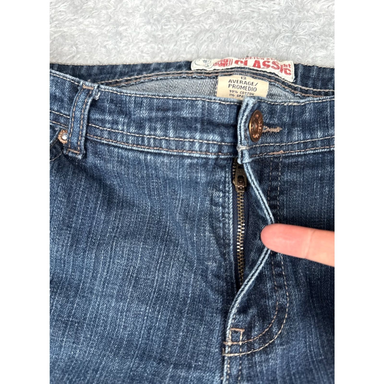 Faded Glory VINTAGE Faded Glory Women's Jeans Straight Fit 12 Blue Denim Cotton Stretch 32x30 Size 34" / US 12 / IT 48 - 5 Thumbnail