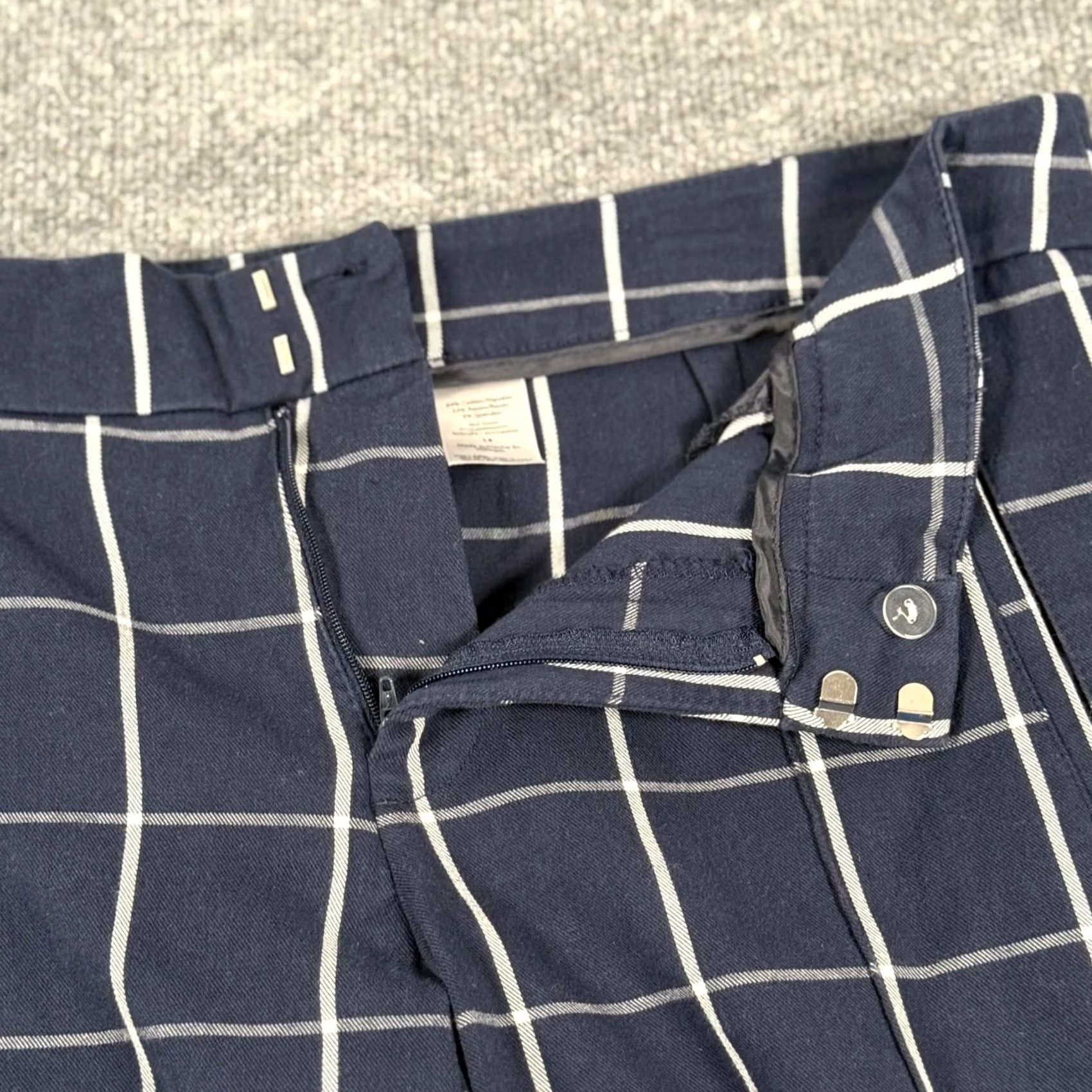 Vintage Time And Tru Dressy Capri Pants Plaid Cropped Navy Blue 14 Women Workwear Casual Cropped Capris with Pockets Size 36" / US 14 / IT 50 - 5 Thumbnail