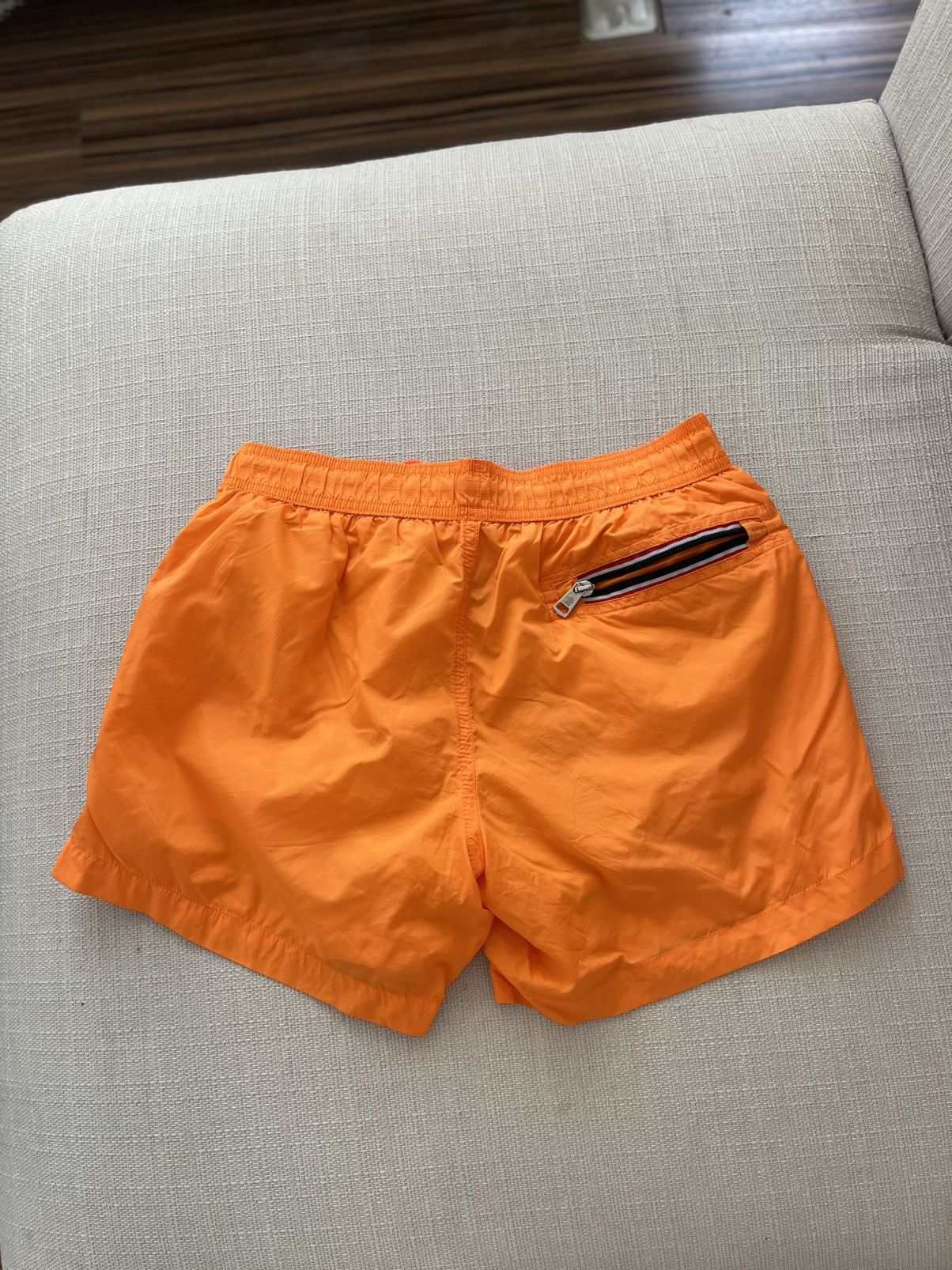 Moncler Moncler Logo Patch Swim Shorts - Bright Orange Size US 30 / EU 46 - 1 Thumbnail