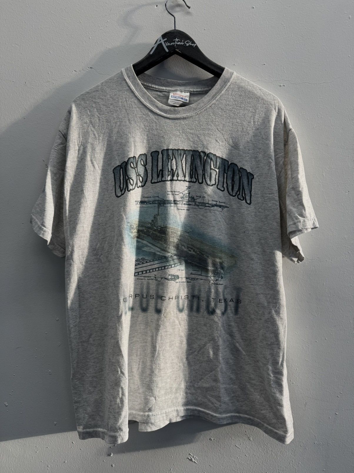 Vintage Vintage 90s United States Navy Lexington Graphic Tee Size US L / EU 52-54 / 3 - 1 Thumbnail