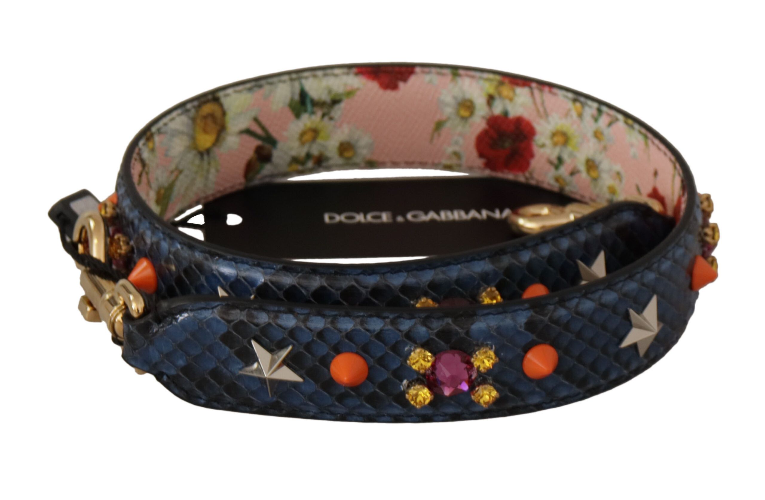 Dolce & Gabbana Elegant Blue Python Leather Bag Women's Strap Size ONE SIZE - 1 Thumbnail