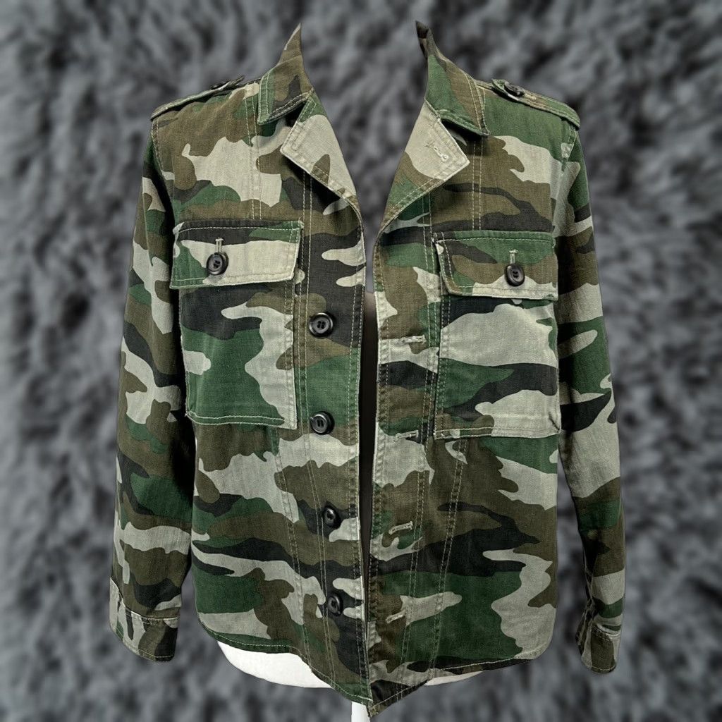 J.Crew J. Crew Camouflage Camo Canvas Jacket Small Unisex Size S / US 4 / IT 40 - 1 Thumbnail