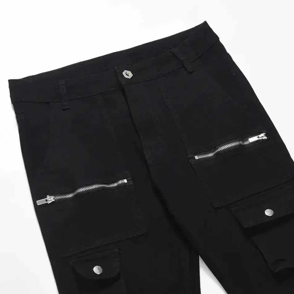 Japanese Brand Straight Boot Cut Flared Pocket Cargo Jeans Size US 30 / EU 46 - 5 Thumbnail