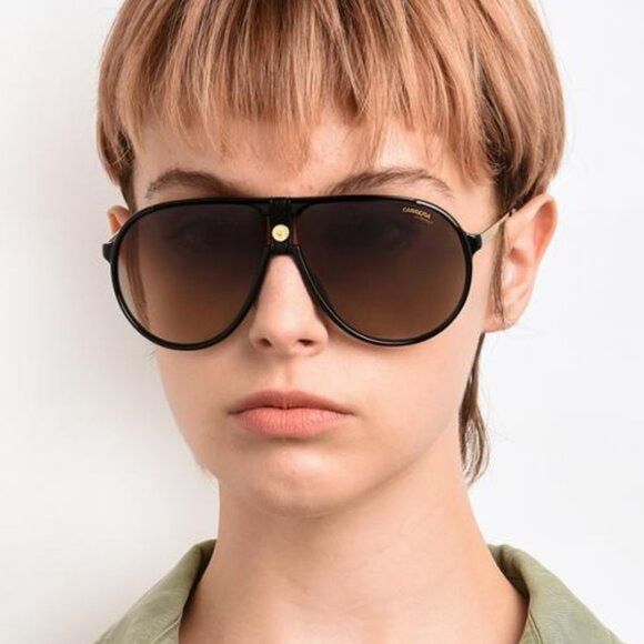Carrera CARRERA 1034/S 0807 HA Sunglasses Black Aviator Frame Size ONE SIZE - 3 Thumbnail