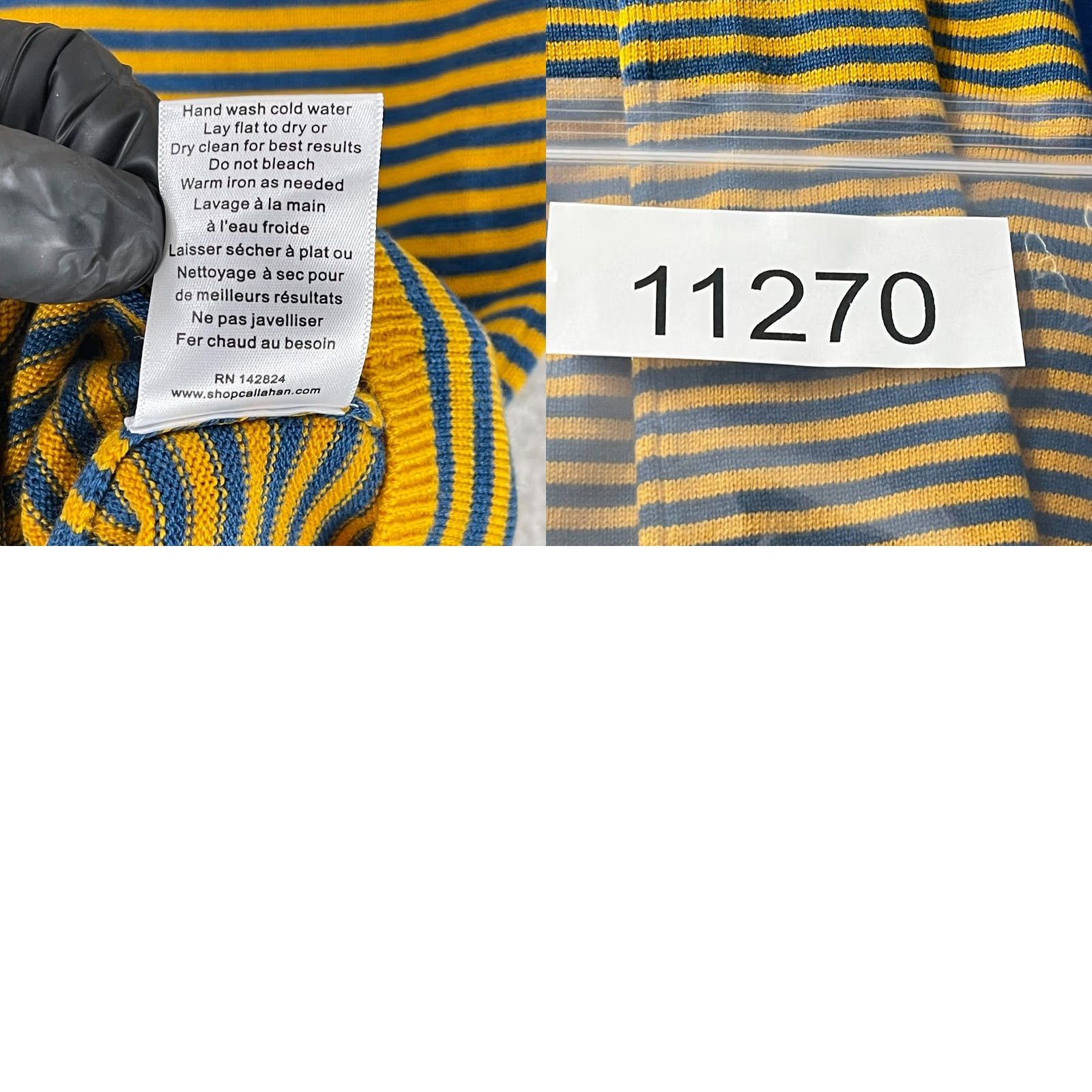 Vintage Callahan Nicky Halter Dress Womens Small Yellow Blue Stripe Knit Casual Pullover Dress Size S / US 4 / IT 40 - 9 Thumbnail