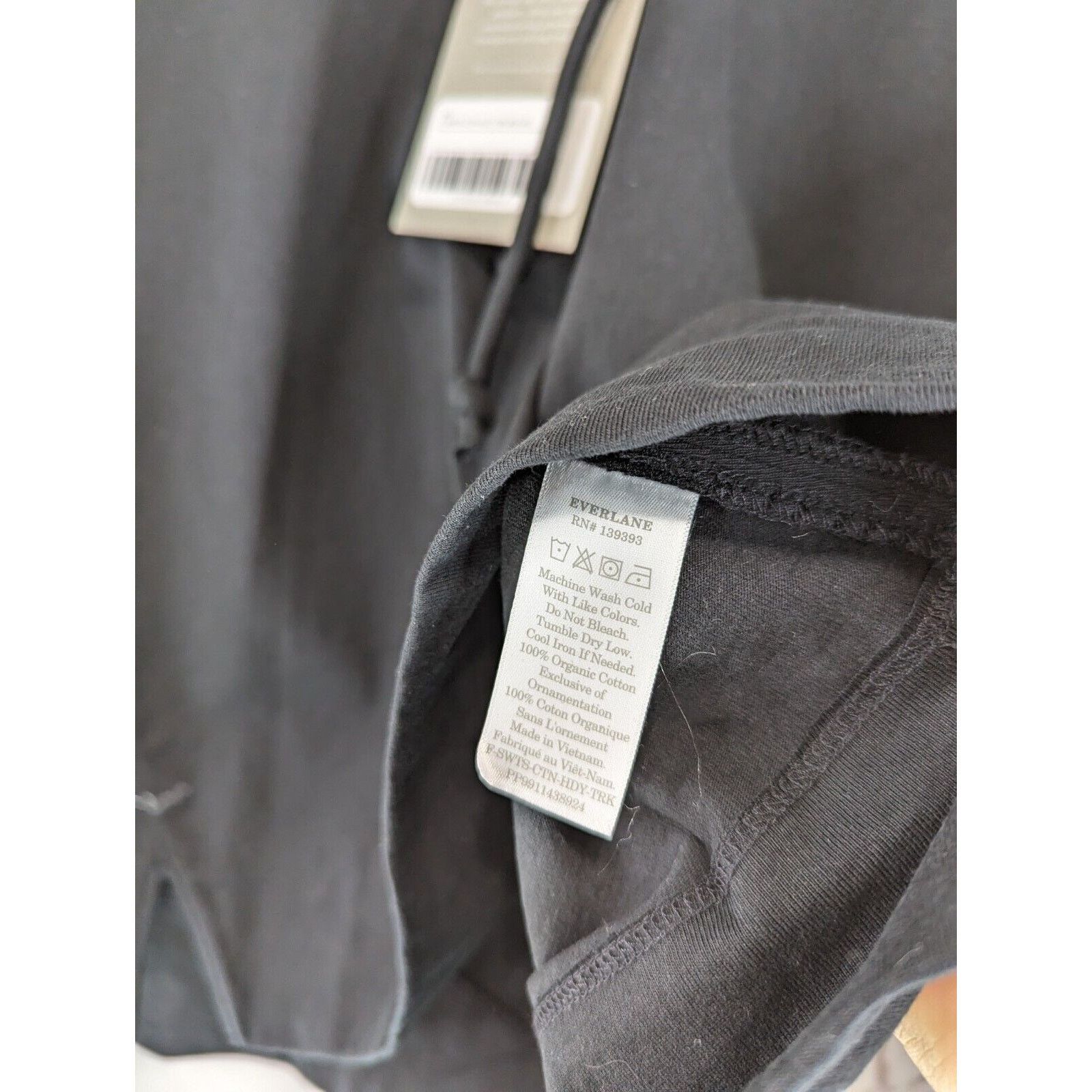 Everlane Everlane Hoodie Womens XS Black Retro Jersey Sweatshirt Size XS / US 0-2 / IT 36-38 - 8 Thumbnail