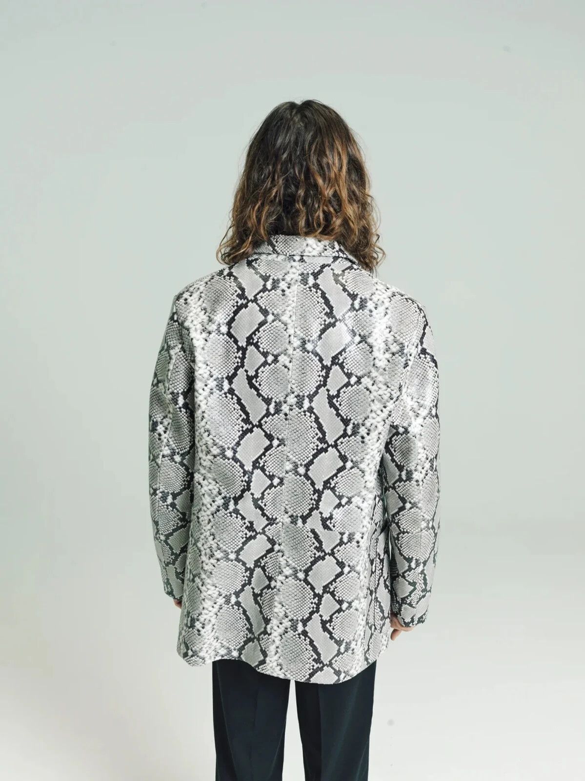 SECOND/LAYER Leather Snakeskin Blazer Jacket Python Sz 50