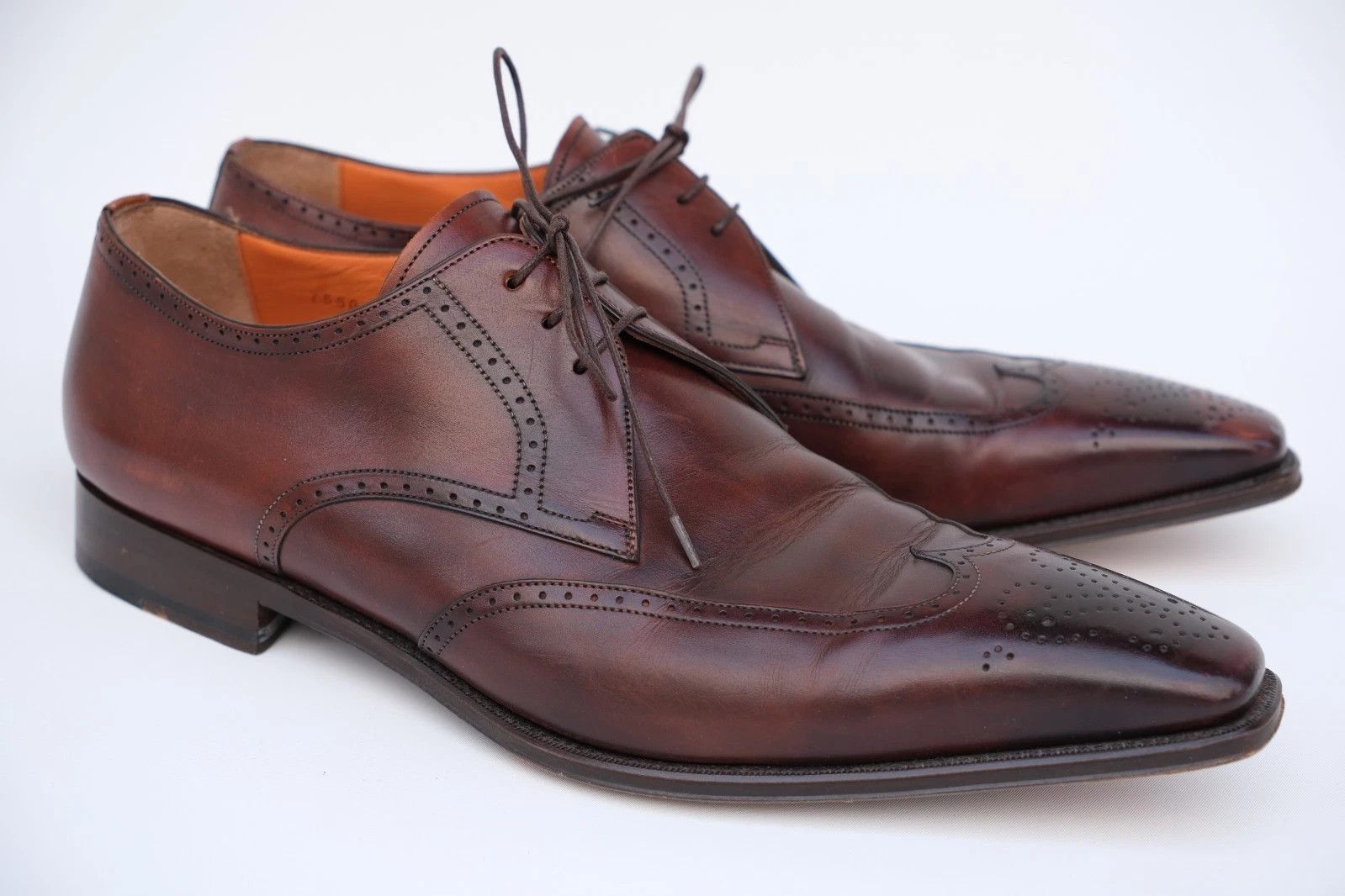 Santoni Santoni Brown Leather Derby Shoes UK 11 US 12 EU 45 Size US 12 / EU 45 - 1 Thumbnail