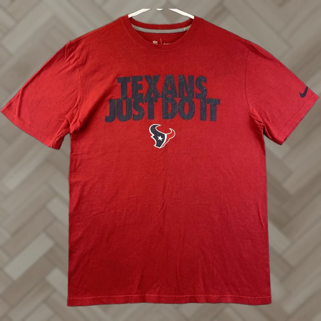 Nike NIKE TEXANS Just Do It Red T-Shirt Men's Size L Regular Fit Size US L / EU 52-54 / 3 - 1 Thumbnail