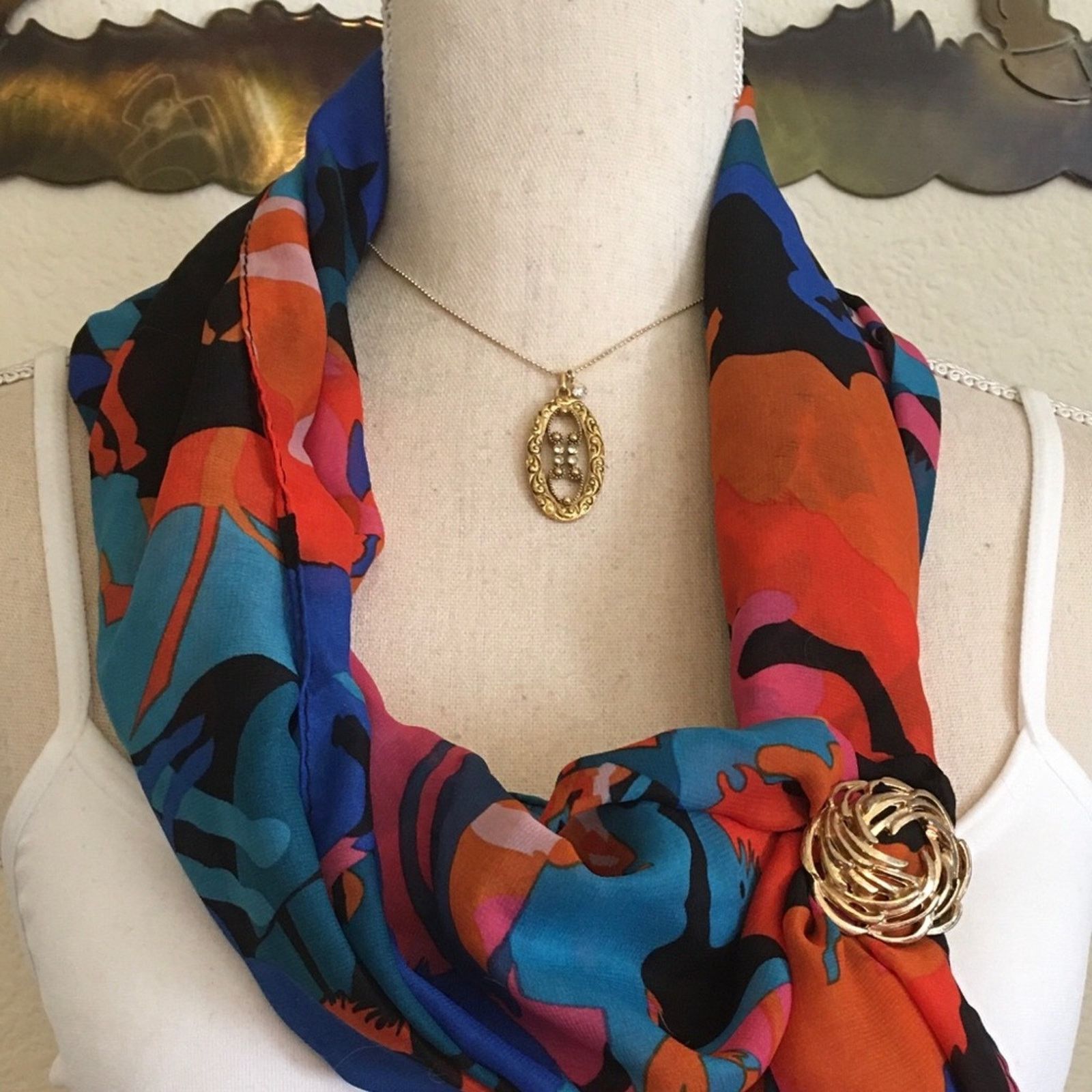 Vintage Vintage gold tone swirl design scarf clip Size ONE SIZE - 2 Thumbnail