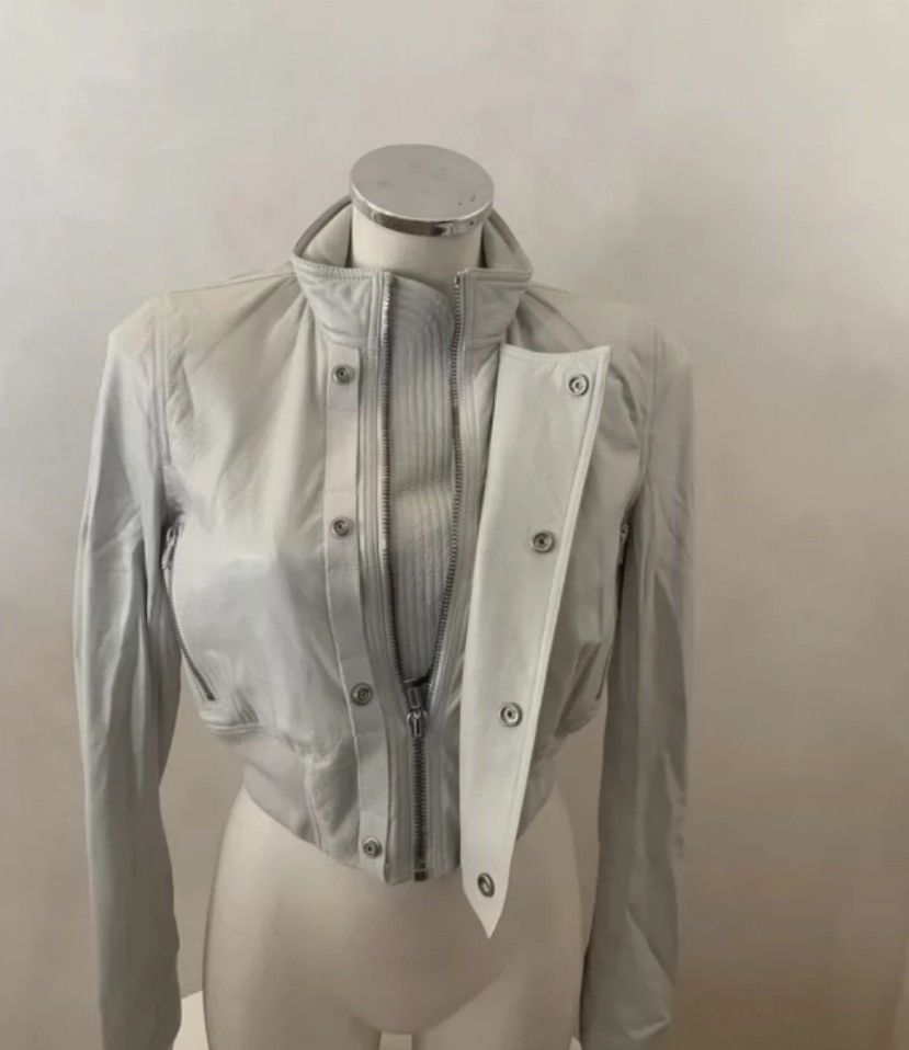 Rick Owens Rick Owens leather pioneer design white cycling jacket Size US M / EU 48-50 / 2 - 3 Thumbnail