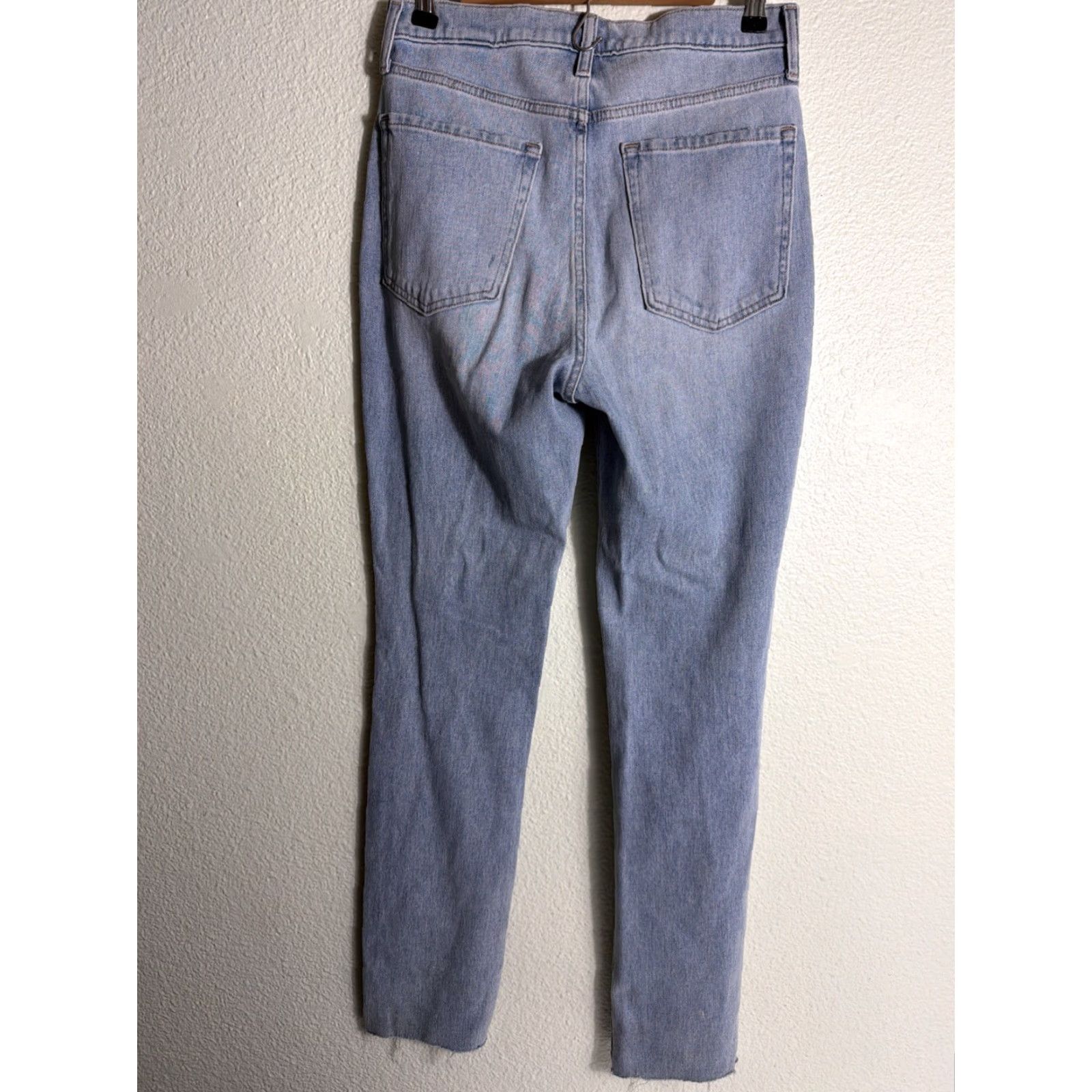Banana Republic VINTAGE Banana Republic Premium Denim Ultra High Rise Slim For 29L Light Wash Distressed Size ONE SIZE - 7 Thumbnail