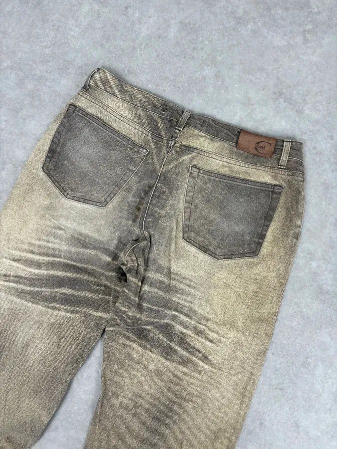Just Cavalli SS2004 Cavalli Taupe Sand Vitality Overprint Pants Size 28" / US 6 / IT 42 - 7 Thumbnail