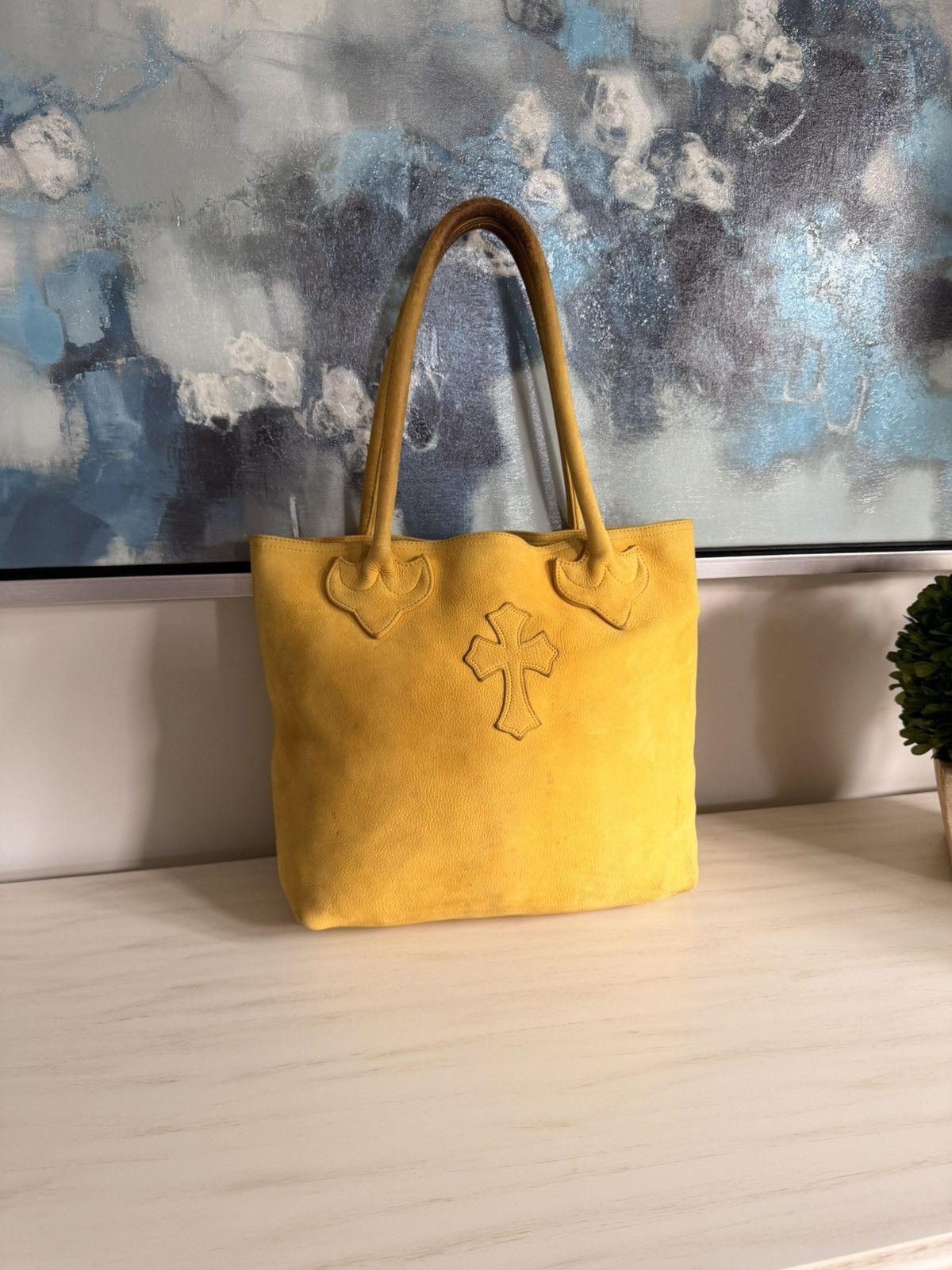 Chrome Hearts Chrome Hearts Yellow Nubuck Cross Patch FS Tote Bag Size ONE SIZE - 6 Thumbnail