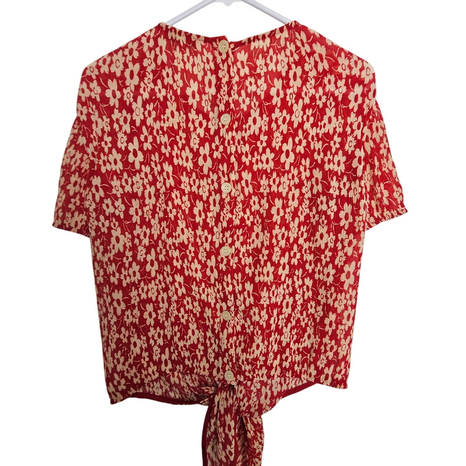 Madewell Madewell Womens Floral Top S Tie Front Cottagecore Country Size S / US 4 / IT 40 - 8 Thumbnail