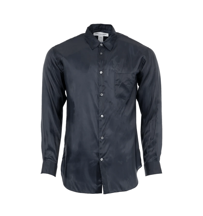 CDG by Comme des Garcons o1h1sh10525 Cupro Buttoned Shirt in Navy Blue Size US L / EU 52-54 / 3 - 1 Thumbnail