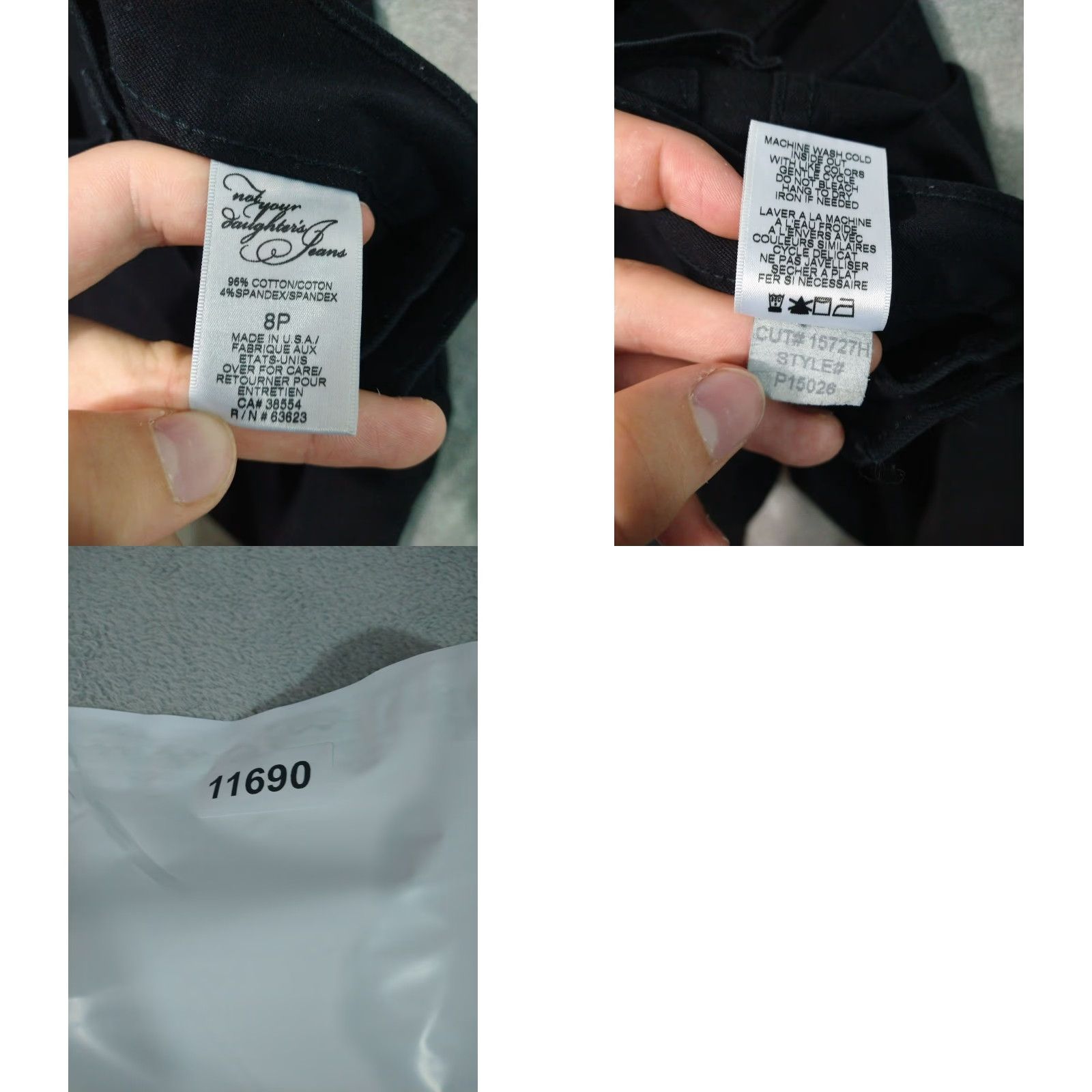 NYDJ NYDJ Jeans Womens 8 Petite Black Denim Curvy Flare High Rise Stretch Front 5-Pocket Design Size 30" / US 8 / IT 44 - 8 Thumbnail