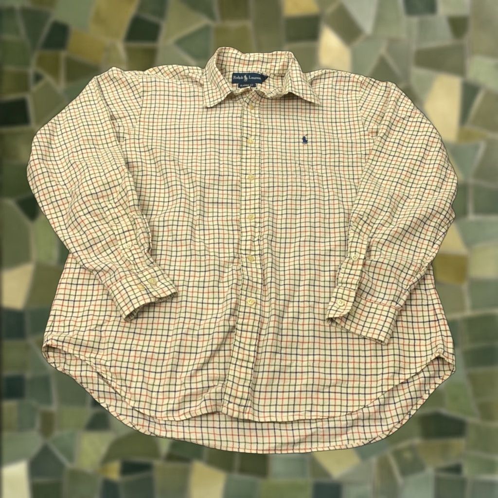 Ralph Lauren Ralph Lauren Mens Shirt Large Beige Plaid Long Sleeve Button-Up Classic Fit 100% Cotton Multicolor Size US L / EU 52-54 / 3 - 1 Thumbnail