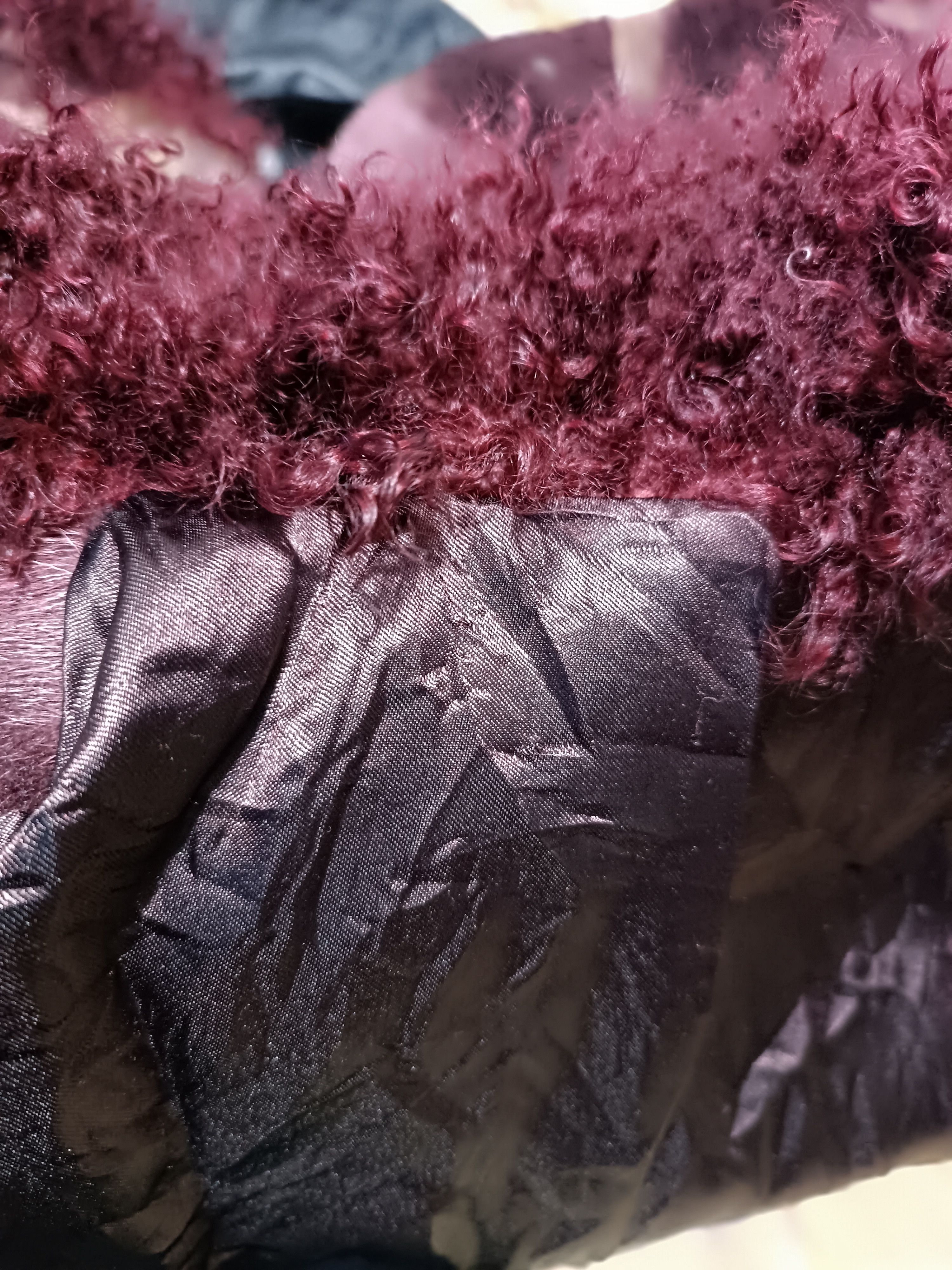 Other Extra Fine Leather Jacket Fur Mix Pabric Coats Red Purple Size ONE SIZE - 7 Thumbnail