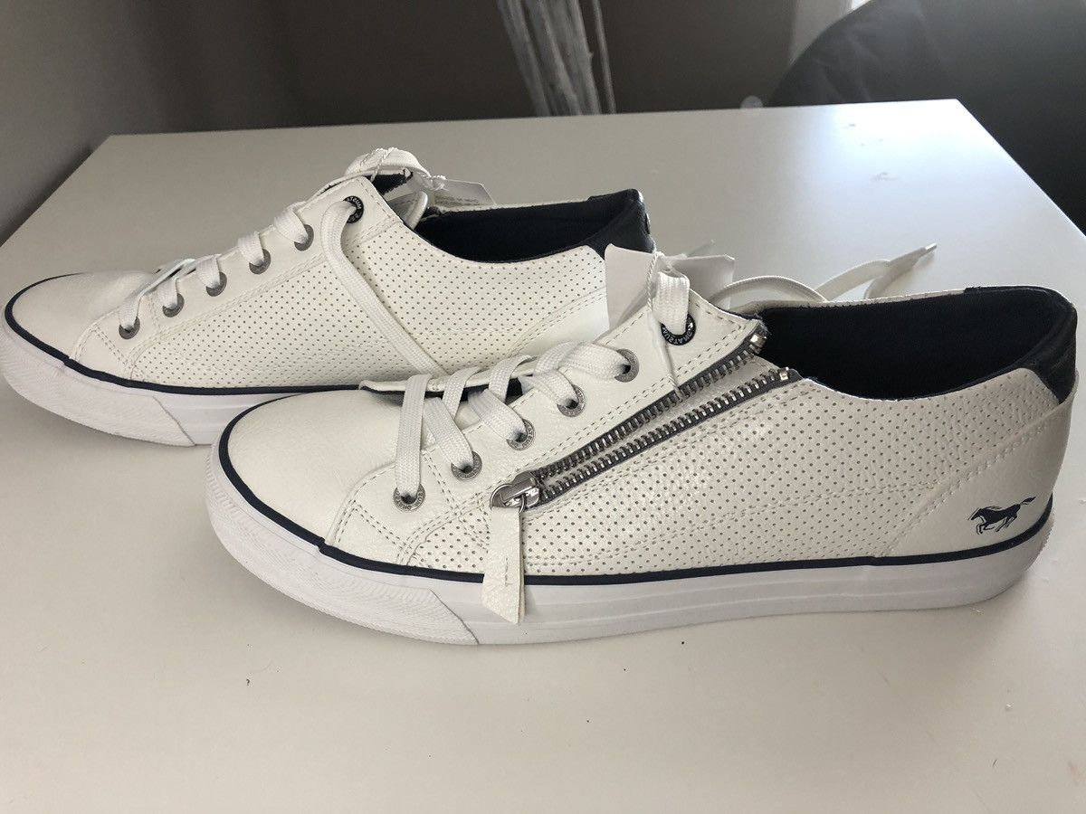 Mustang Mustang White Leather Sneakers Size US 9 / EU 42 - 5 Thumbnail