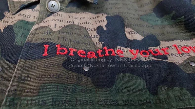 Valentino Valentino Army green camouflage red letter beaded embroide Size US S / EU 44-46 / 1 - 2 Thumbnail
