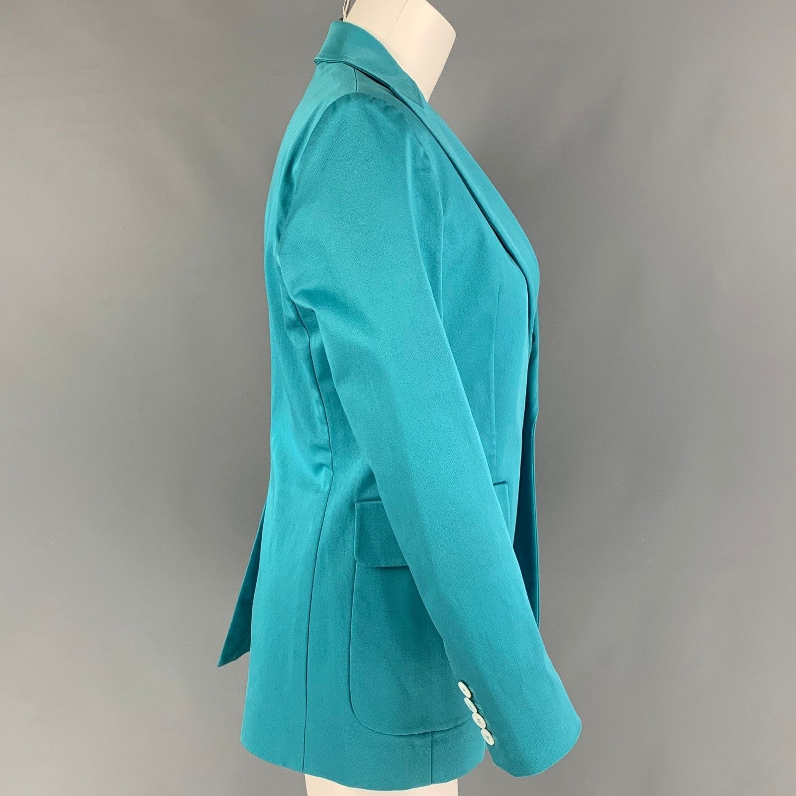 Dsquared2 DSQUARED2 Size 8 Teal Cotton Jacket Blazer Size M / US 6-8 / IT 42-44 - 2 Thumbnail
