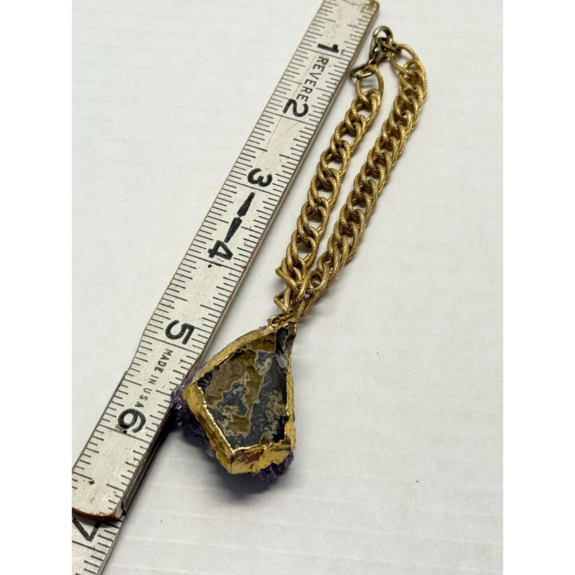 Vintage Vintage amethyst geode purple stone bracelet Size ONE SIZE - 4 Thumbnail