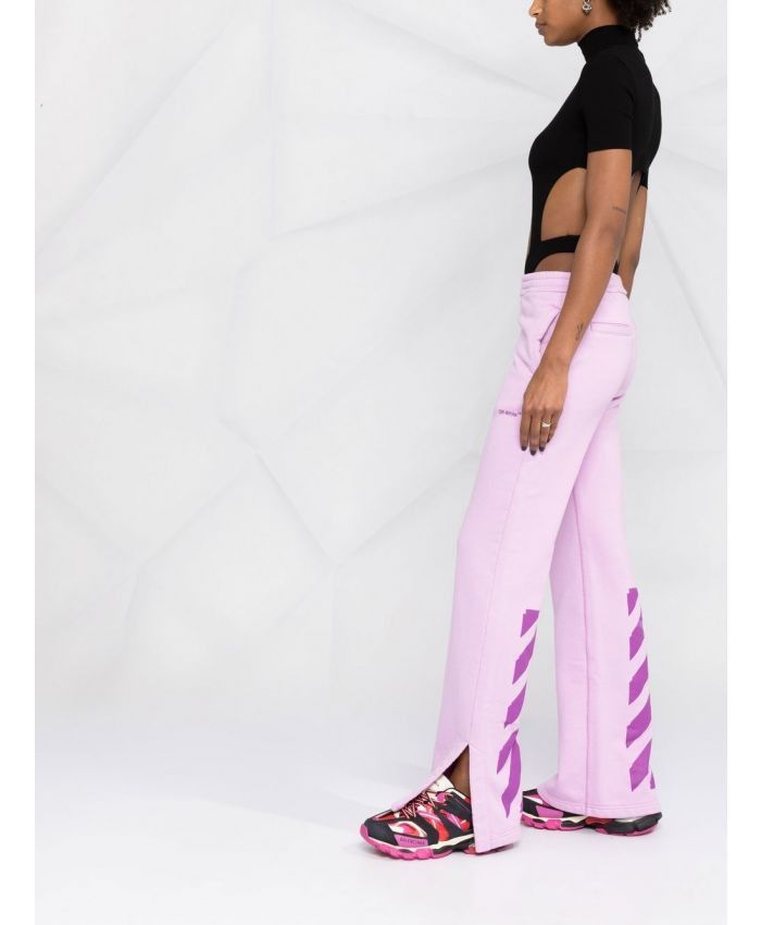 Off-White o1mle0425 Diag Tapered Sweatpant in Purple Size 24" / US 00 / IT 34 - 3 Thumbnail