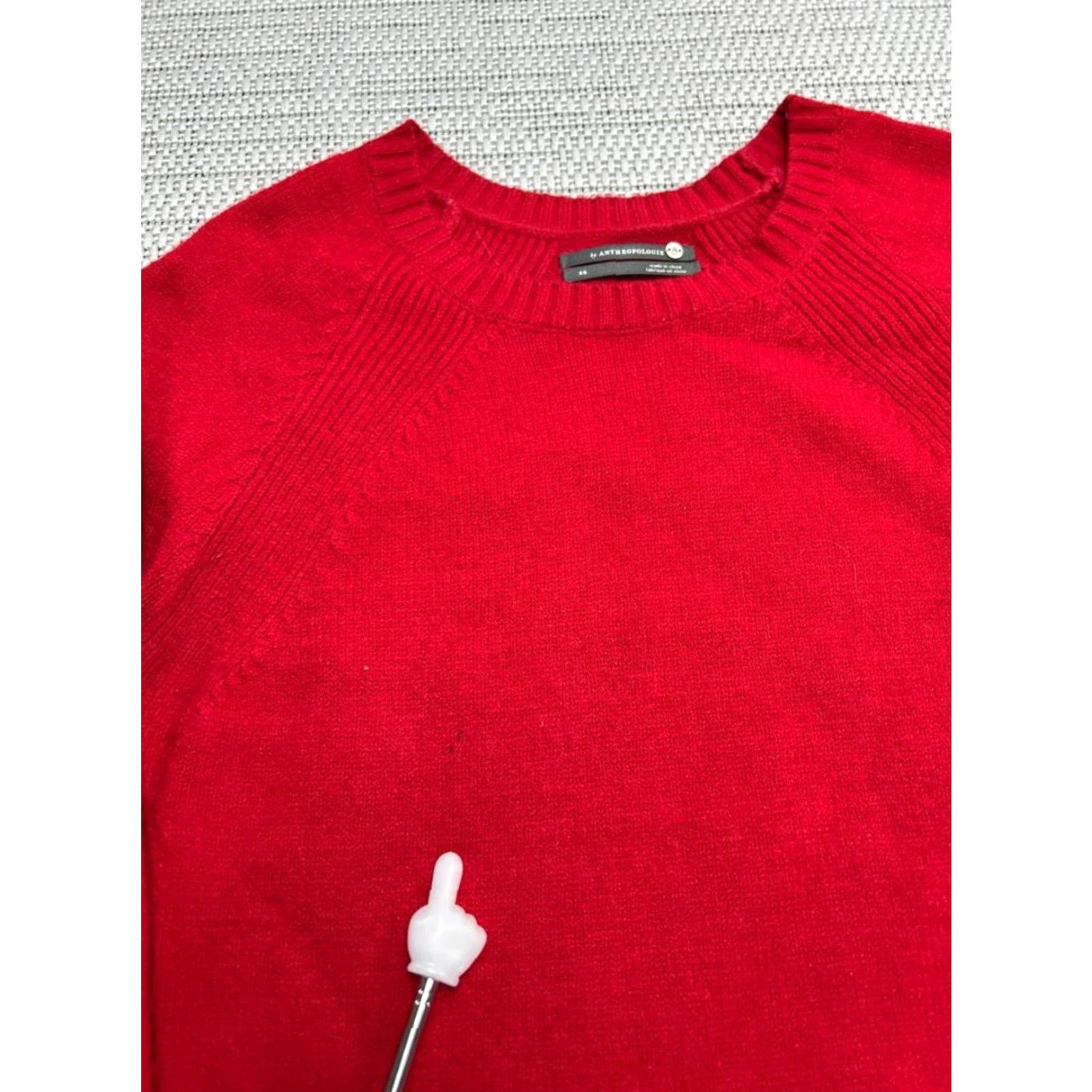 Anthropologie Anthropologie Rebekah Tunic Sweater Womens XS Red Stretch Rib Knit Curved Hem Casual Womens XS Red Knit Tunic Sweater - Anthropologie City Modern 90s? Size XS / US 0-2 / IT 36-38 - 4 Thumbnail