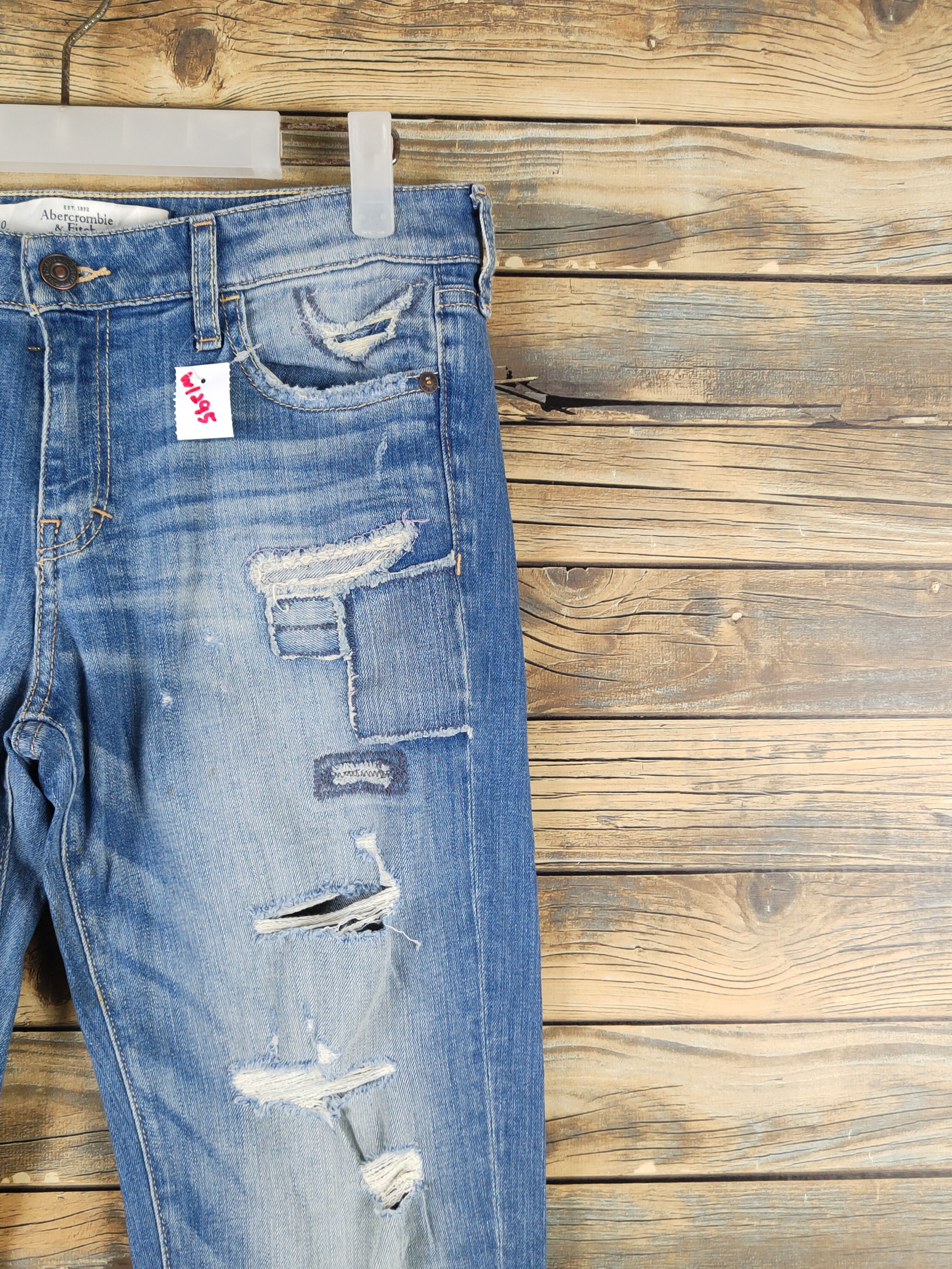 Abercrombie & Fitch Abercrombie & Fitch patchwork Ripped denim Jeans #W1295 Size US 29 - 5 Thumbnail