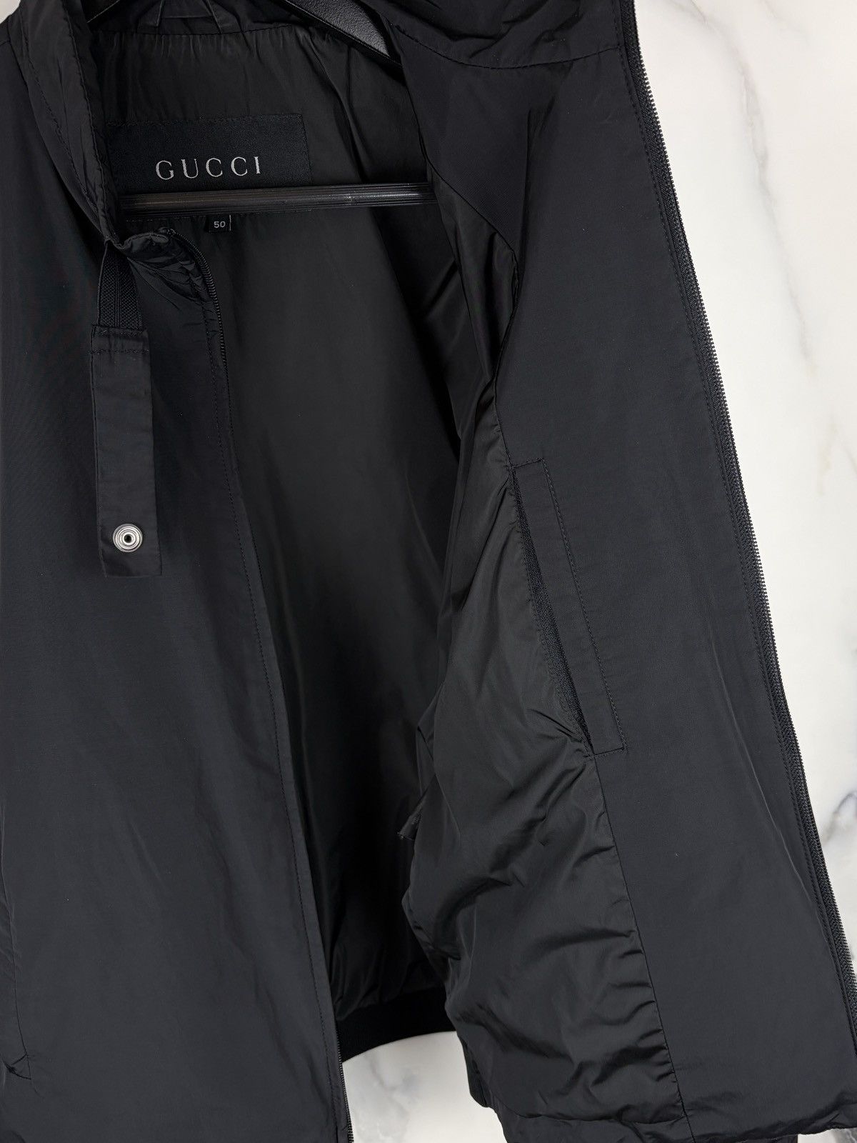 Gucci Gucci Tom Ford Vintage Padded Nylon Bomber Jacket Black Size US M / EU 48-50 / 2 - 8 Thumbnail